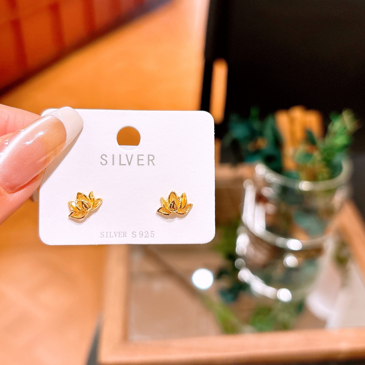 Fine Silver Earrings Romantic Annual Party Gold