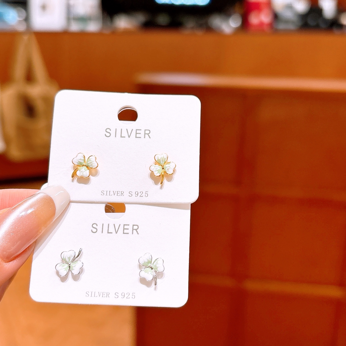 925 Silver Earrings Sweet & Cool Graduation Gold