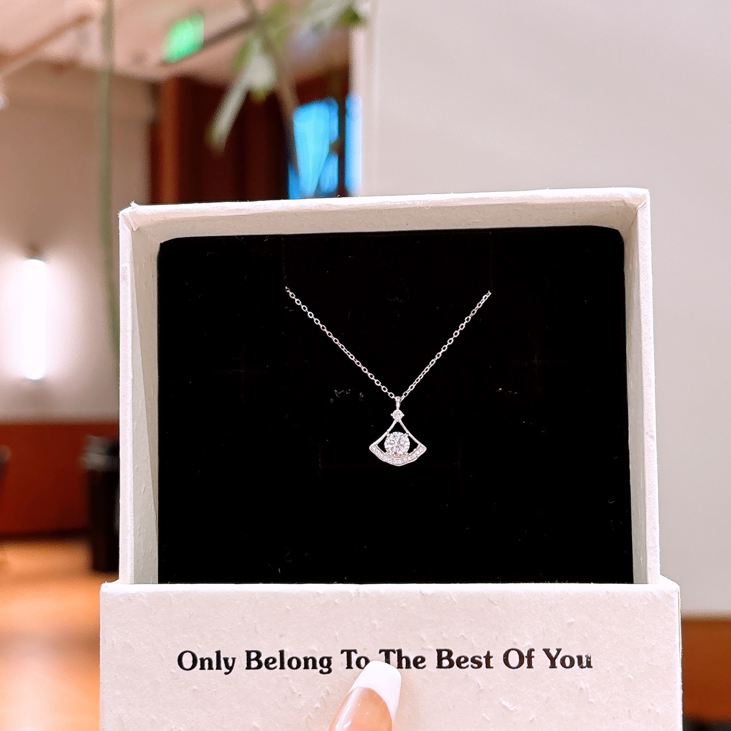 Solid Silver Necklace Korean Style Office Gold