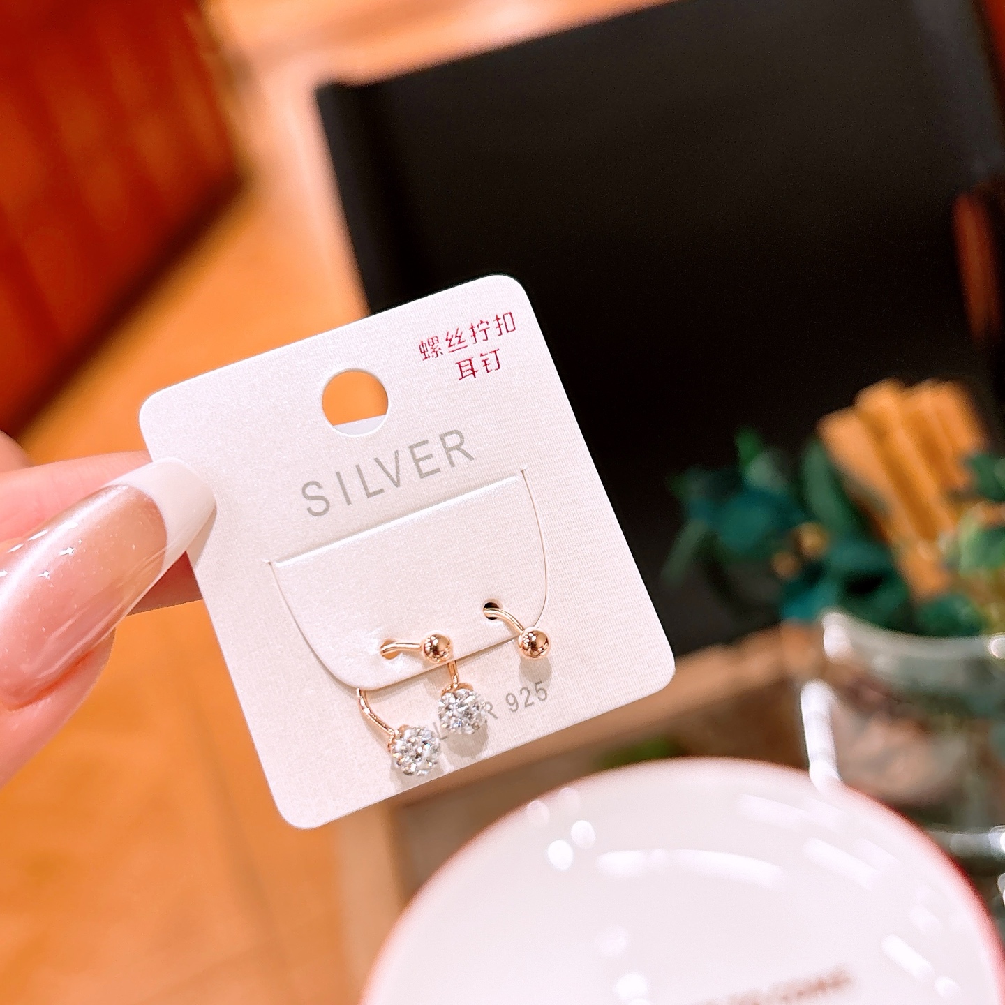 Low Allergy Silver Screw-back Studs Delicate Wedding Silver