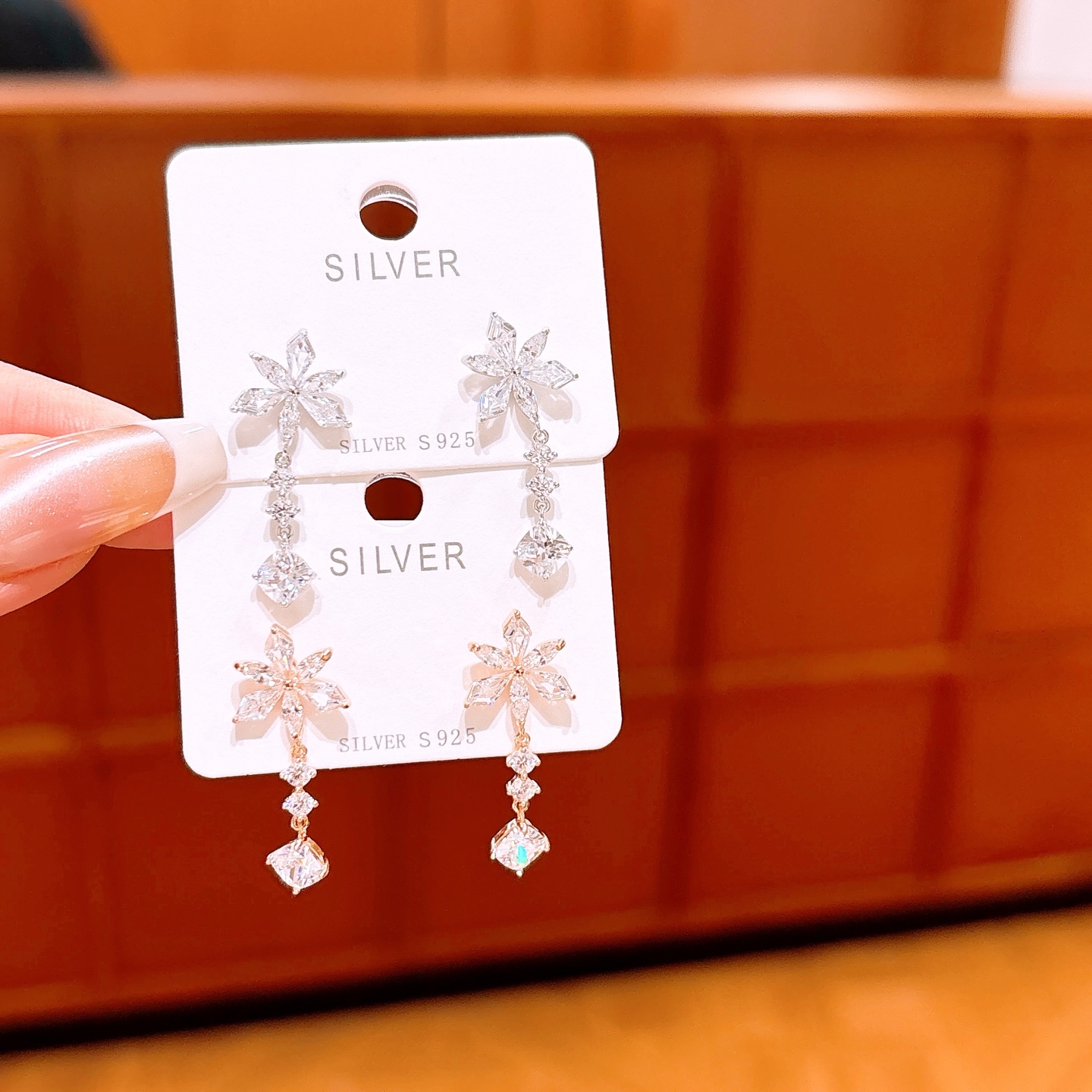 S925 Sterling Silver Earrings Playful Housewarming Gold