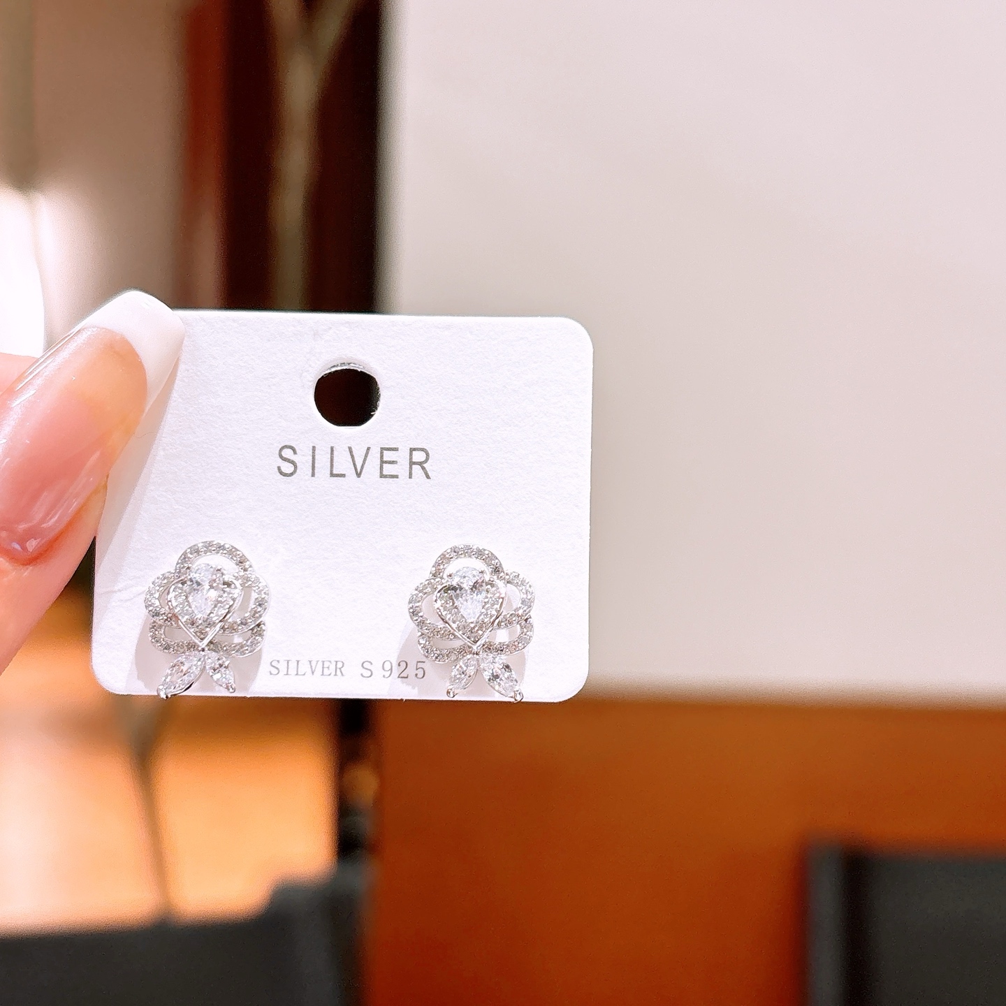 Fine Silver Earrings Korean Style Annual Party Gold