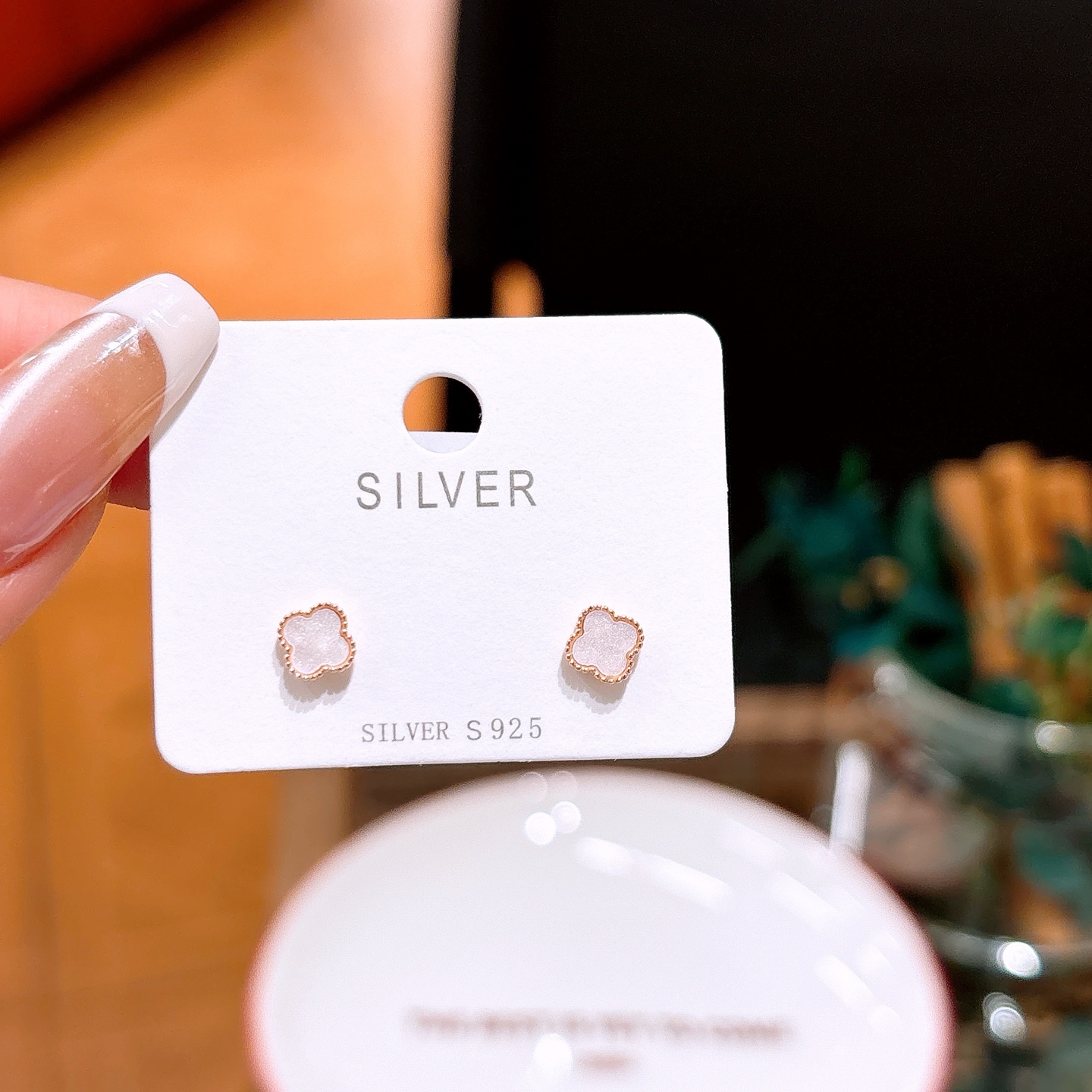 S925 Sterling Silver Earrings Elegant Banquet Gold