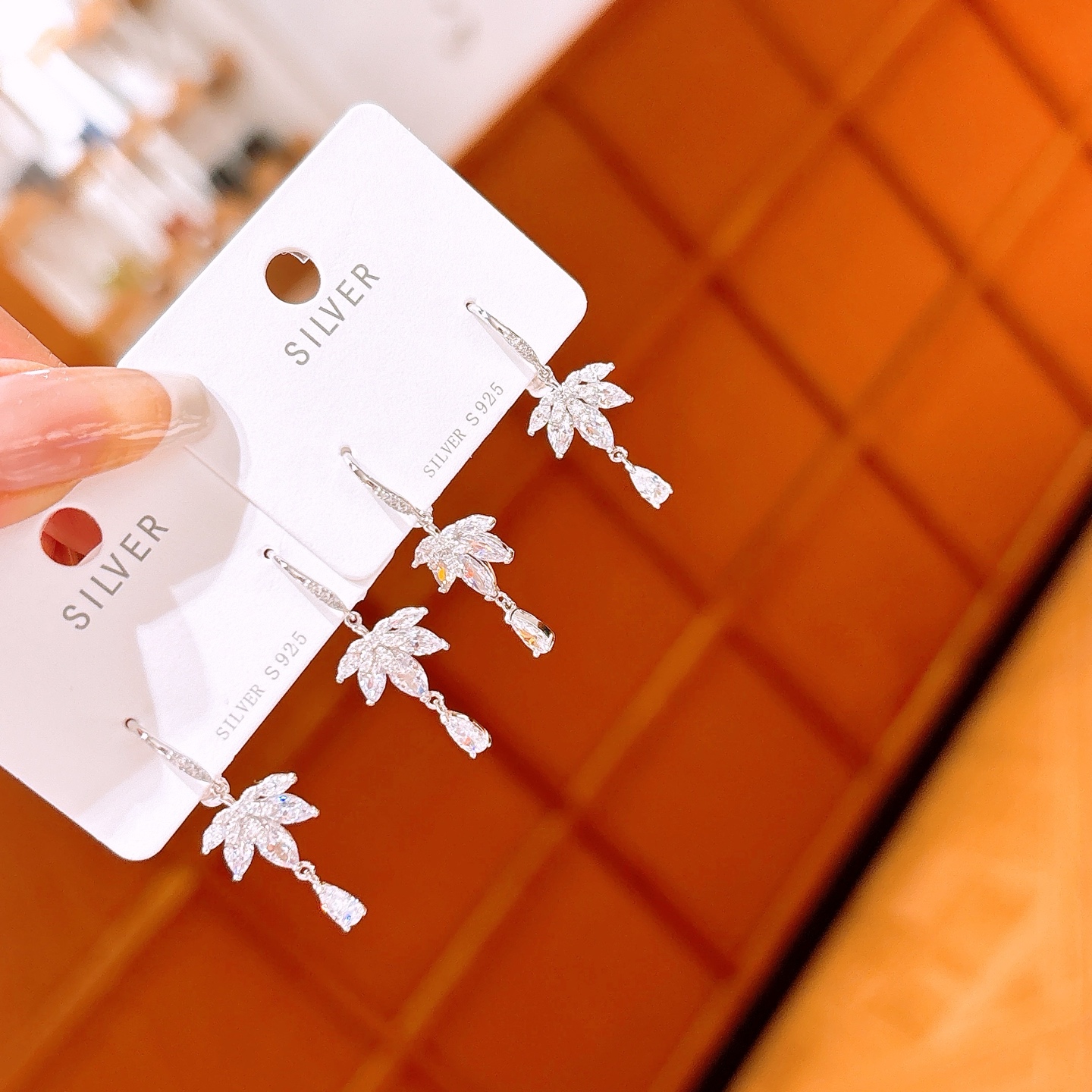 フレンチ925シルバードロップ＆スレッドイヤリングシルバー 母の日