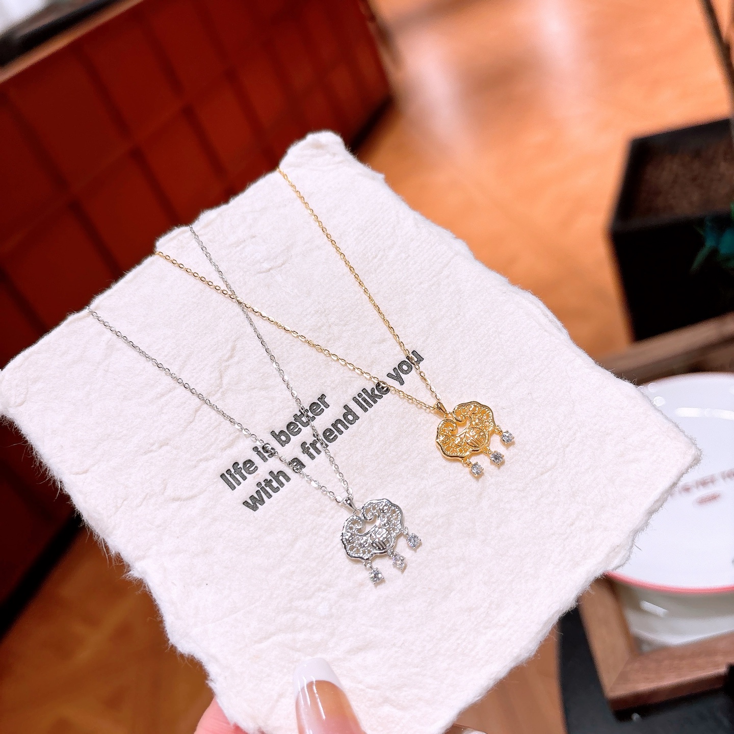 Hypoallergenic Silver Necklace Ethereal Confession Gold