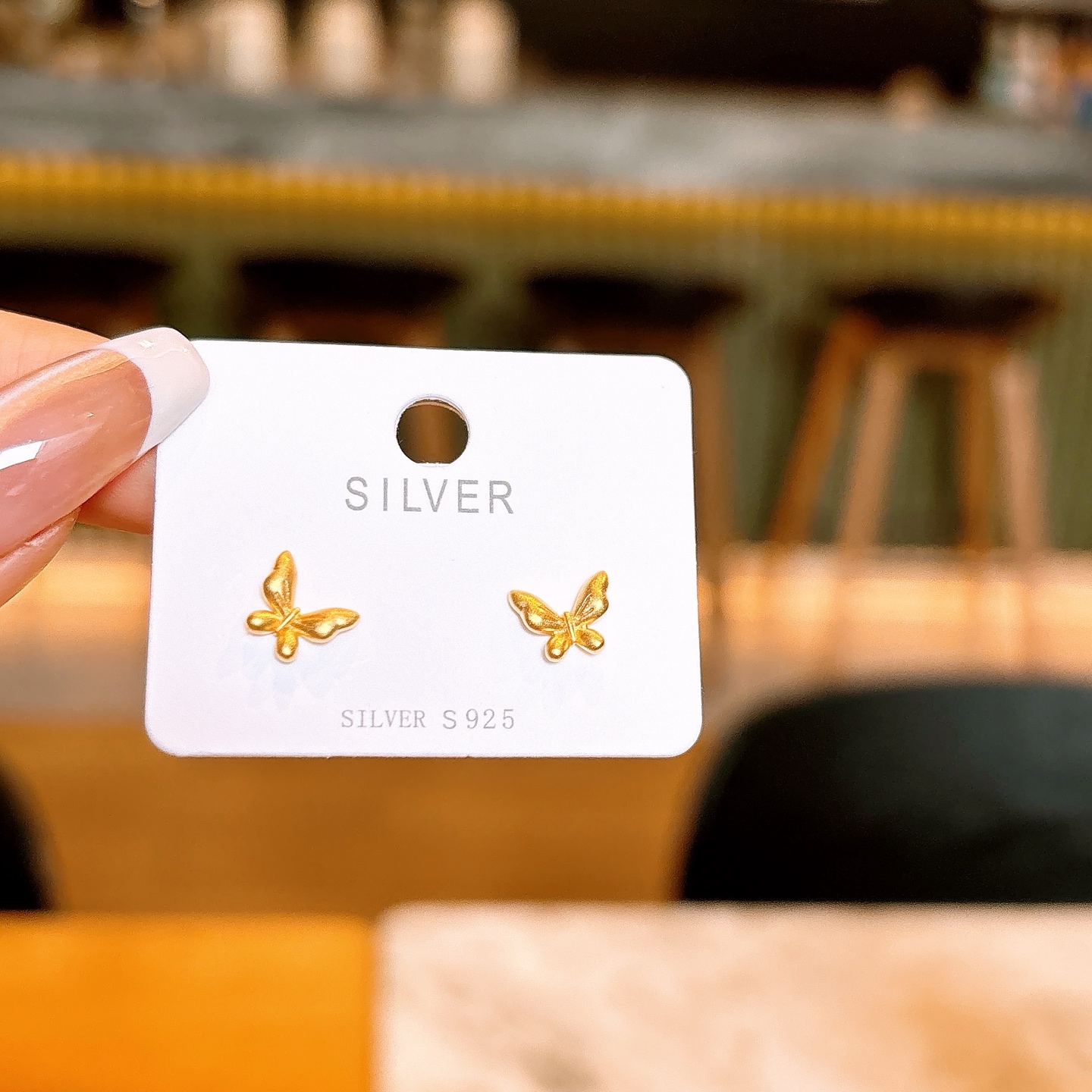 S925 Sterling Silver Earrings Forest Confession Gold