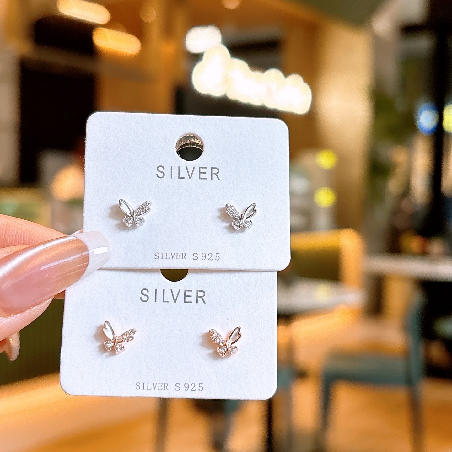 High Polish Silver Earrings Fresh Gift for Her Gold