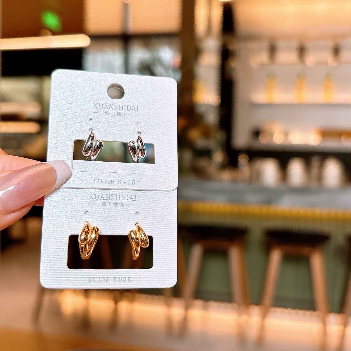 Fine Silver Ear Cuffs Light Luxury Christmas Silver