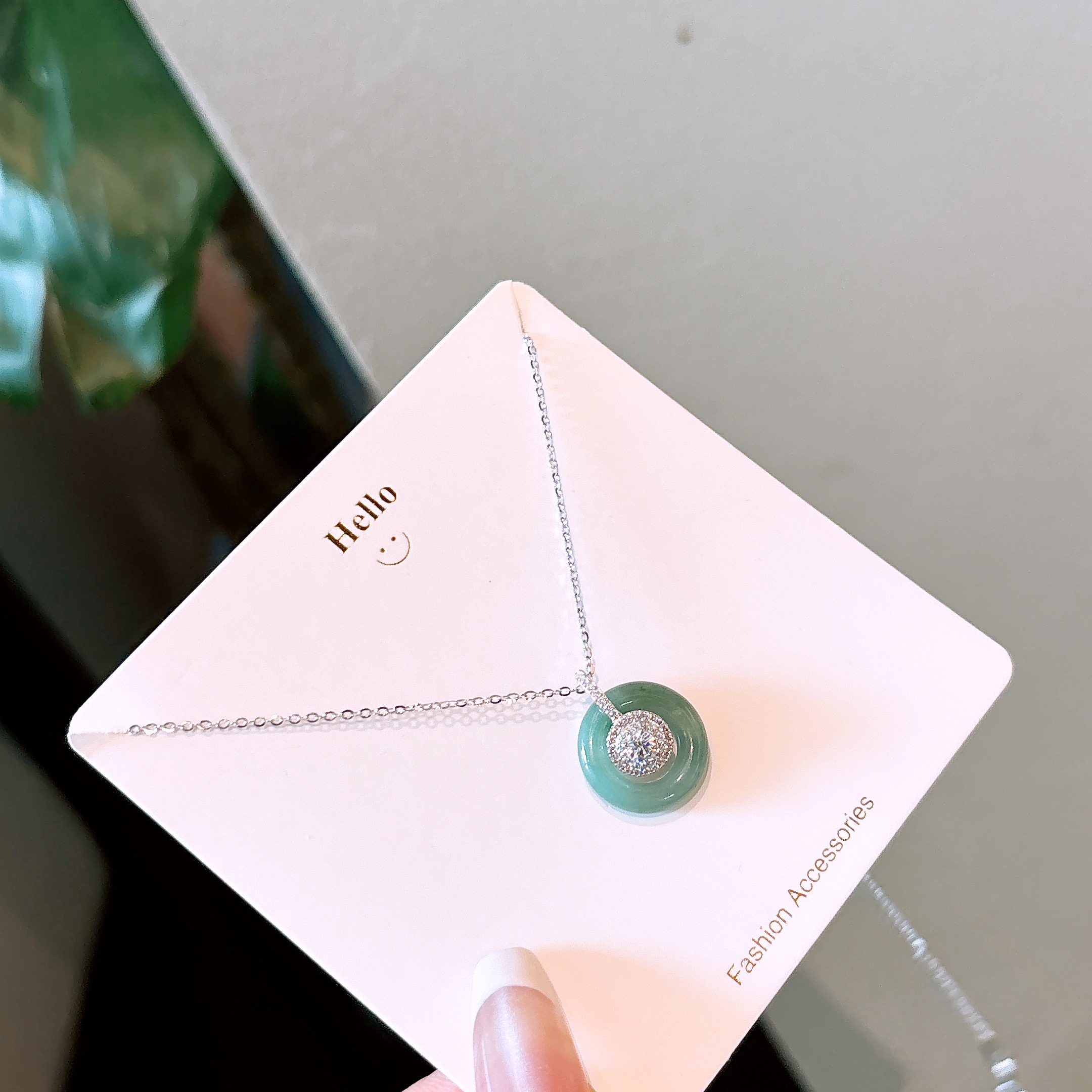 Hypoallergenic Silver Jadeite Necklace Gentle Office Gold