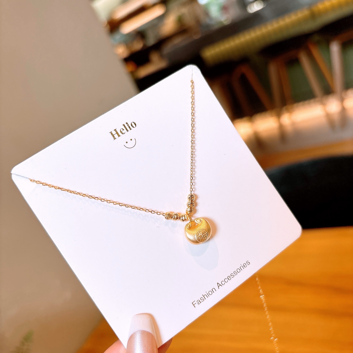 ガーリーS925スターリングシルバーネックレスゴールド ウェディング