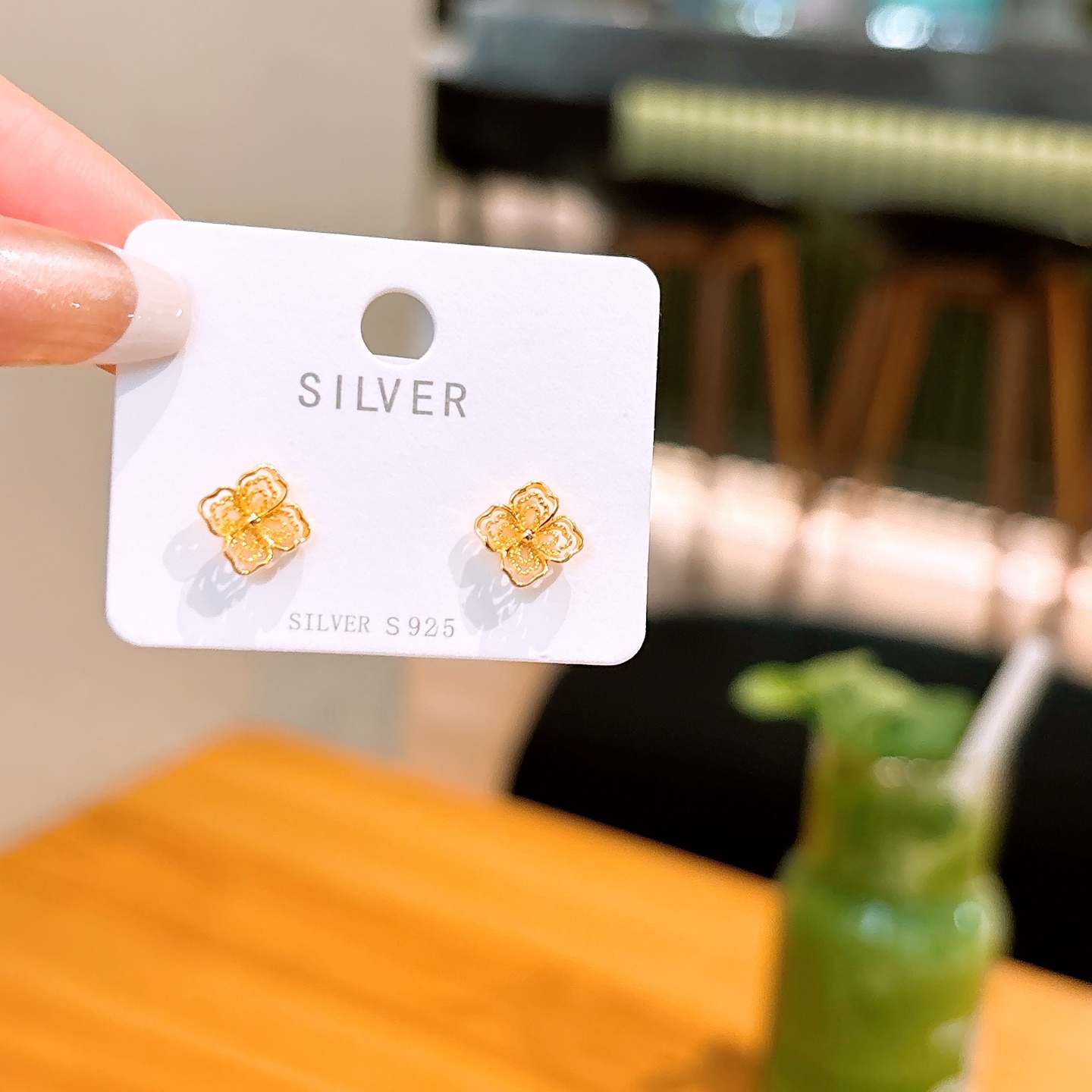 925 Silver Earrings Pure Annual Party Gold