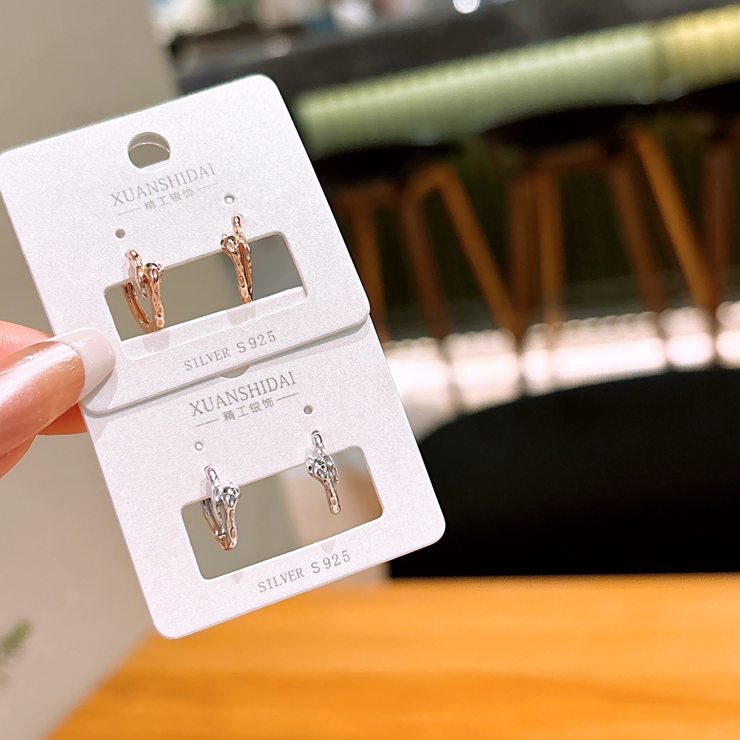 Nickelfreies Silber Ohrcuffs Schick Abschluss Silber