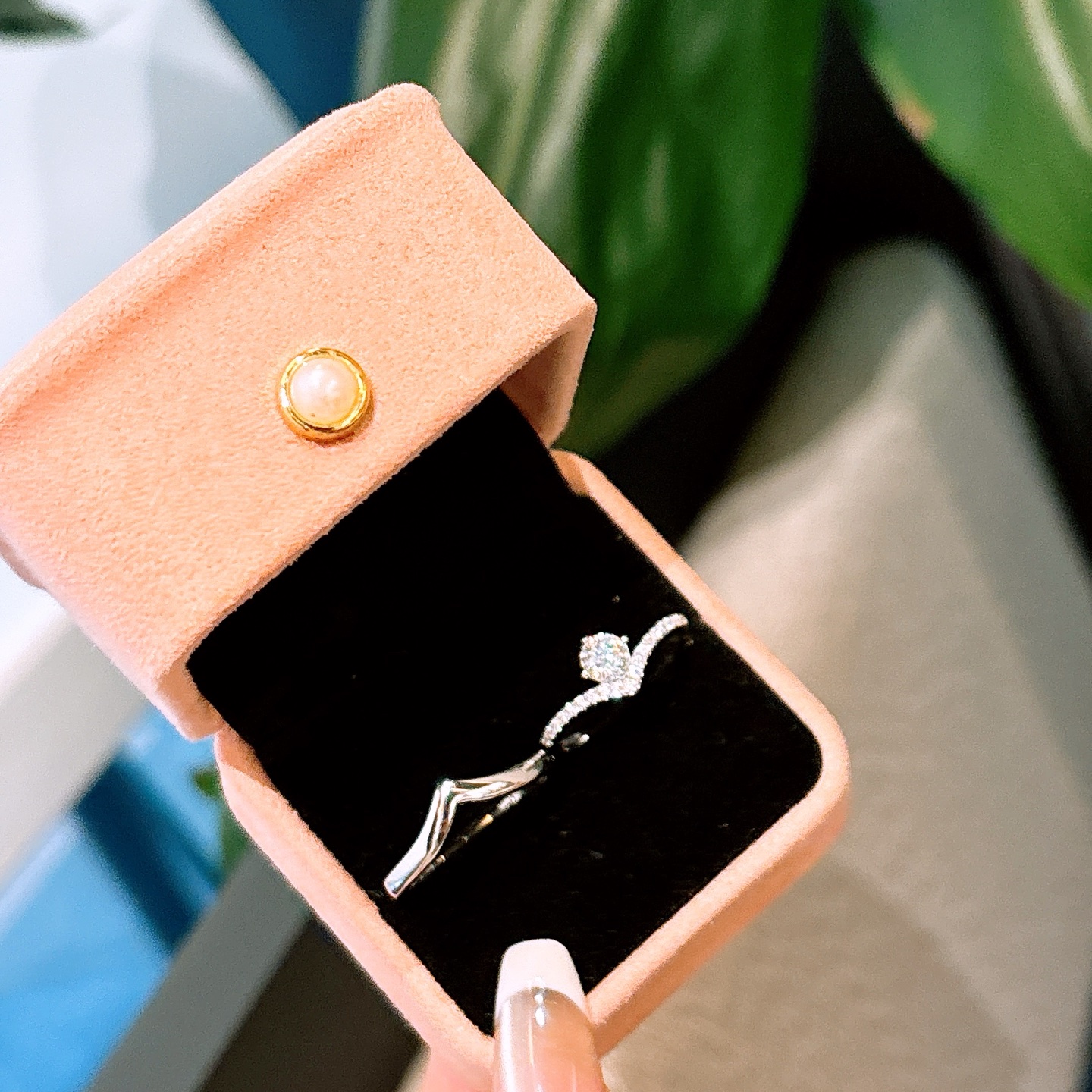 Low Allergy Silver Moissanite Couple Rings Elegant Mother's Day Gold