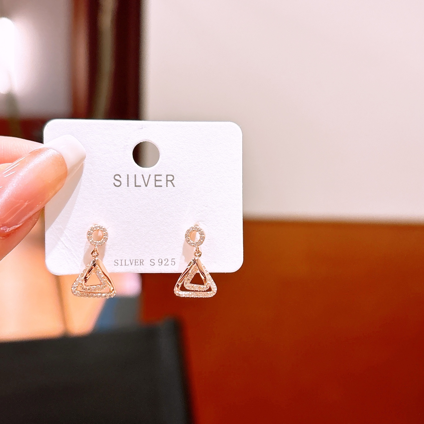 レトロ925シルバーイヤリングゴールド ギフト