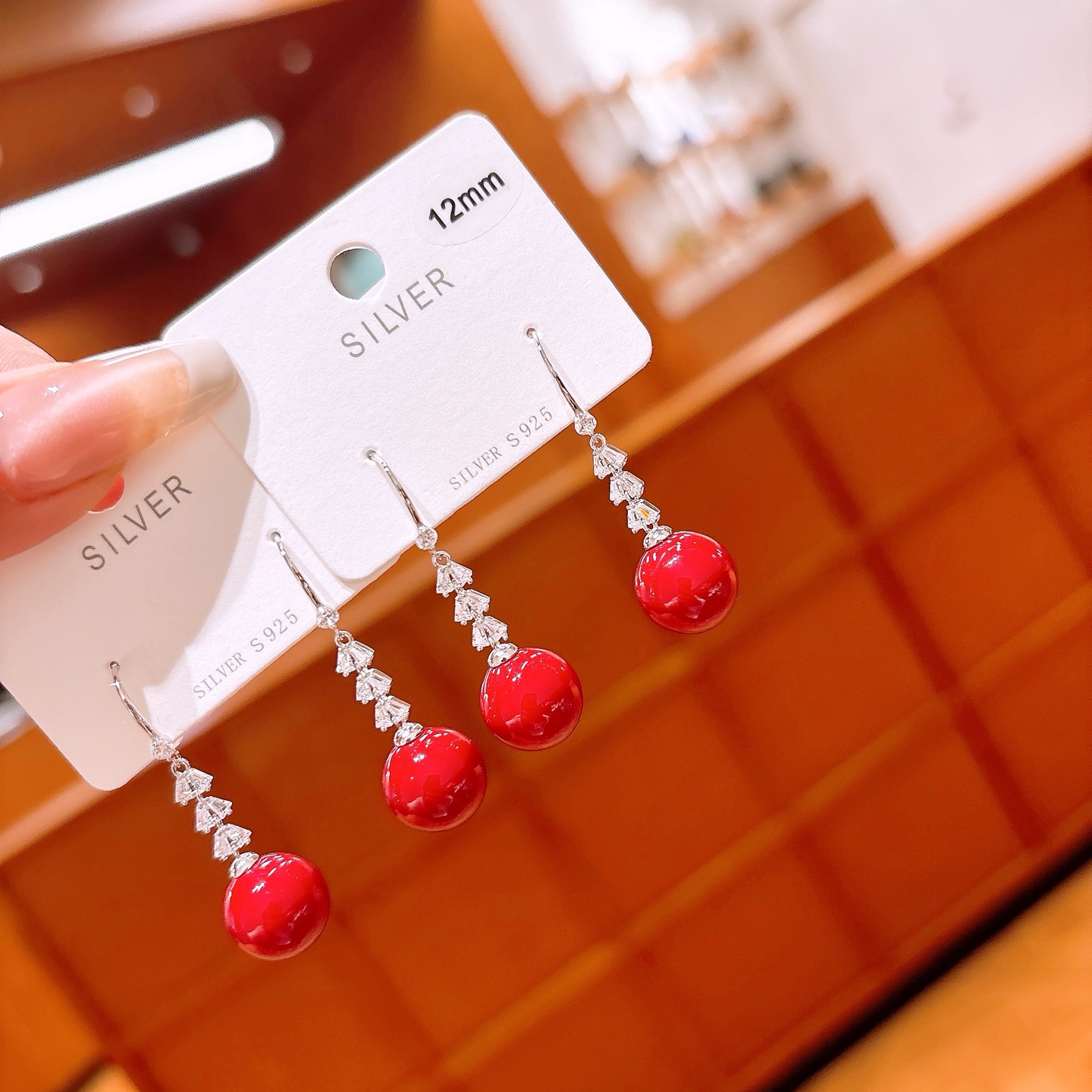 Fine Silver Drop & Thread Earrings French Bestie Gift Silver