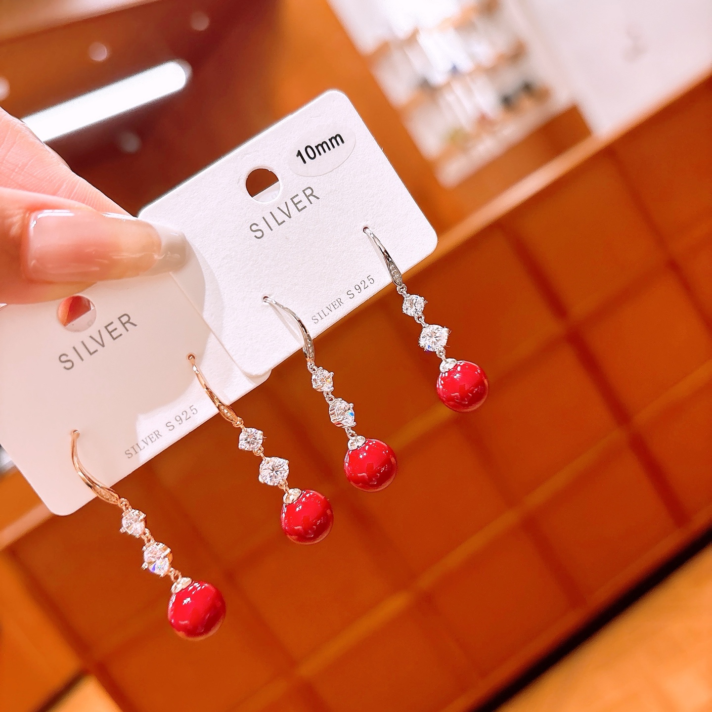 925 Silver Drop & Thread Earrings Precision Banquet Gold