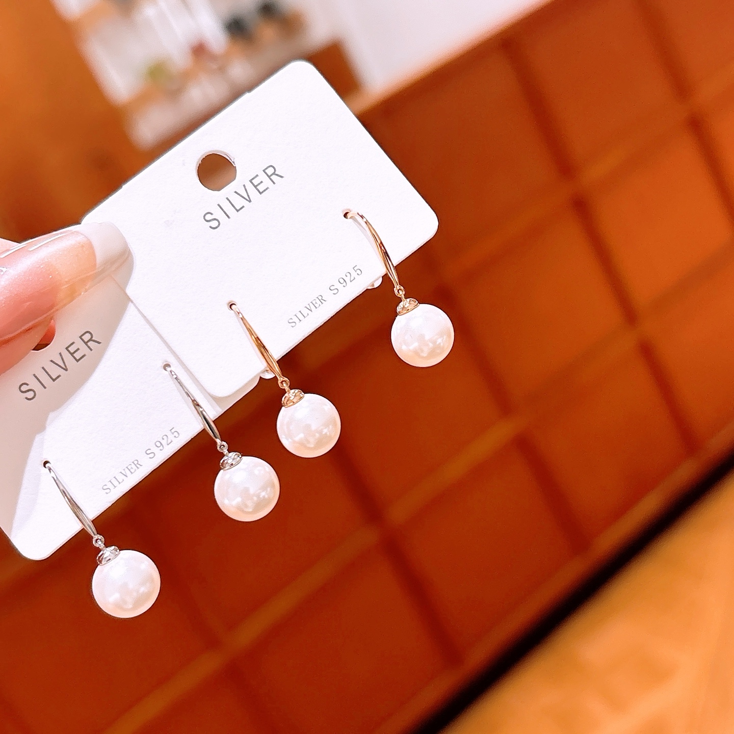 Nickel Free Silver Drop & Thread Earrings Delicate Mother's Birthday