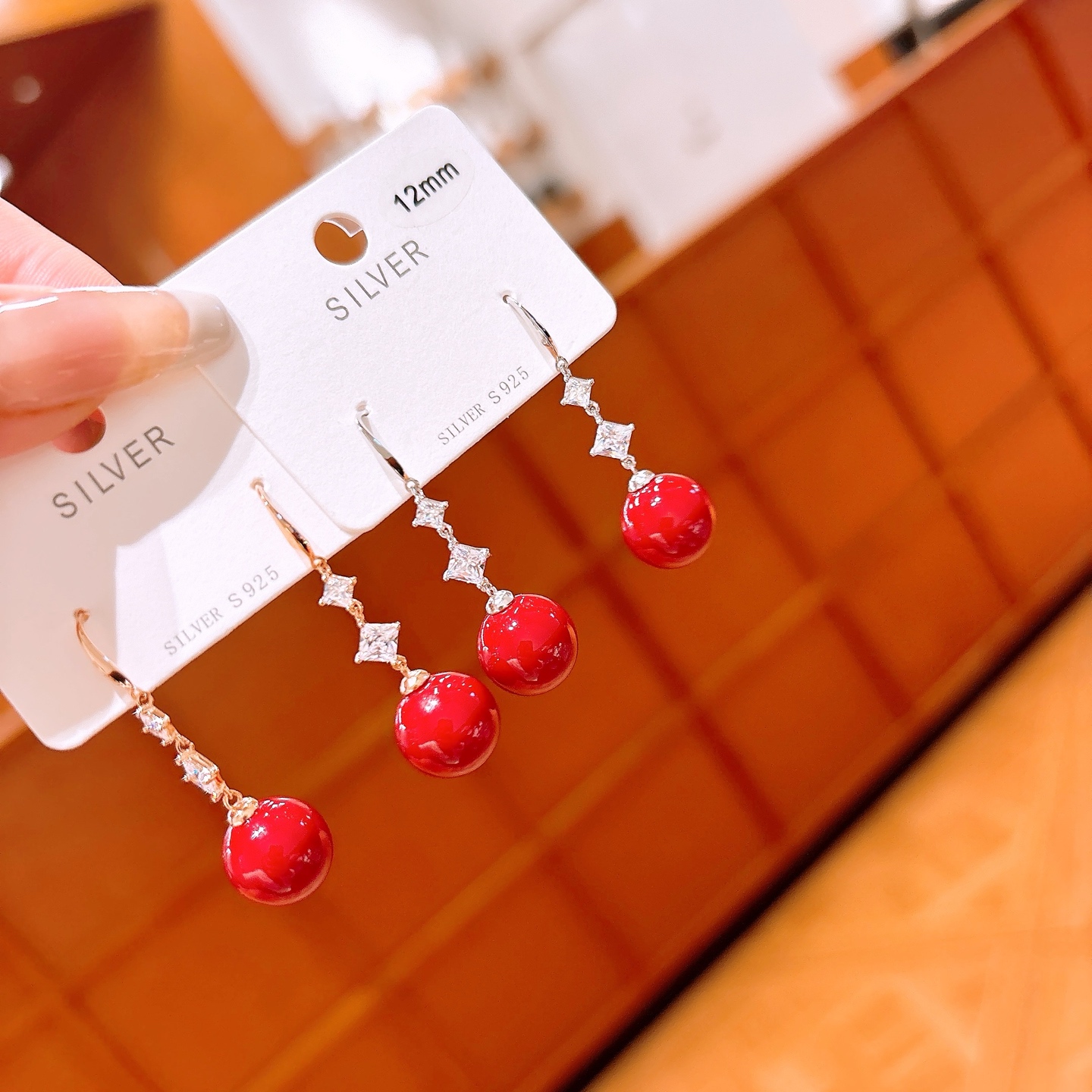 High Polish Silver Drop & Thread Earrings Unique Mother's Day Gold