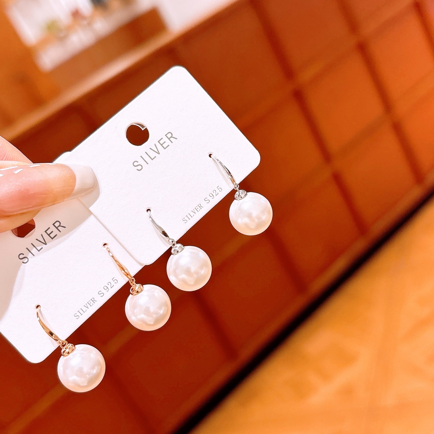 Nickel Free Silver Drop & Thread Earrings Artistic Banquet Silver