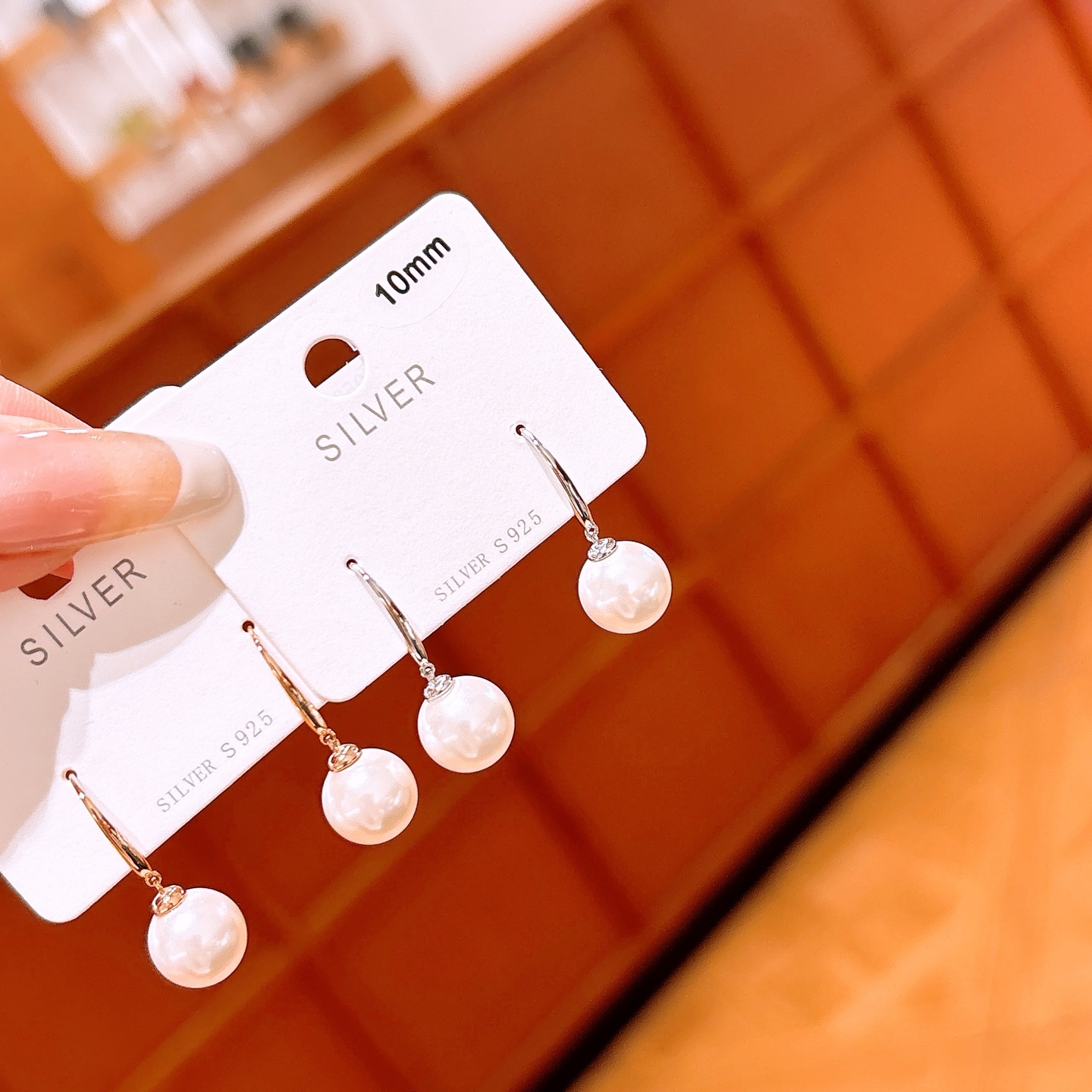 High Polish Silver Drop & Thread Earrings Chic Father's Day Silver