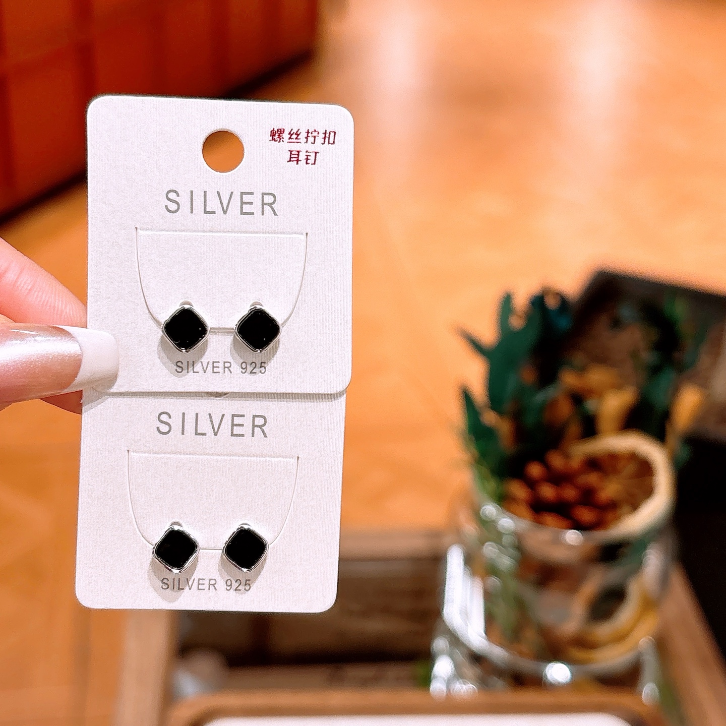 High Polish Silver Screw-back Studs Korean Style Proposal Gold