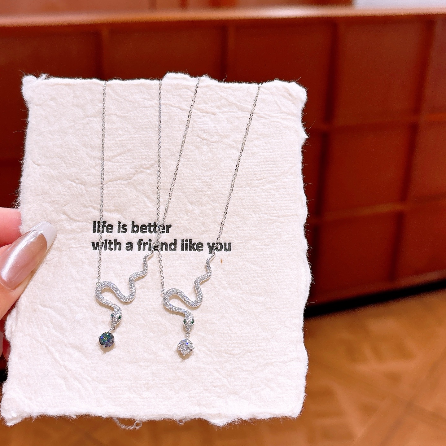 Hypoallergenic Silver Moissanite Necklace Fashion Gift for Her Silver