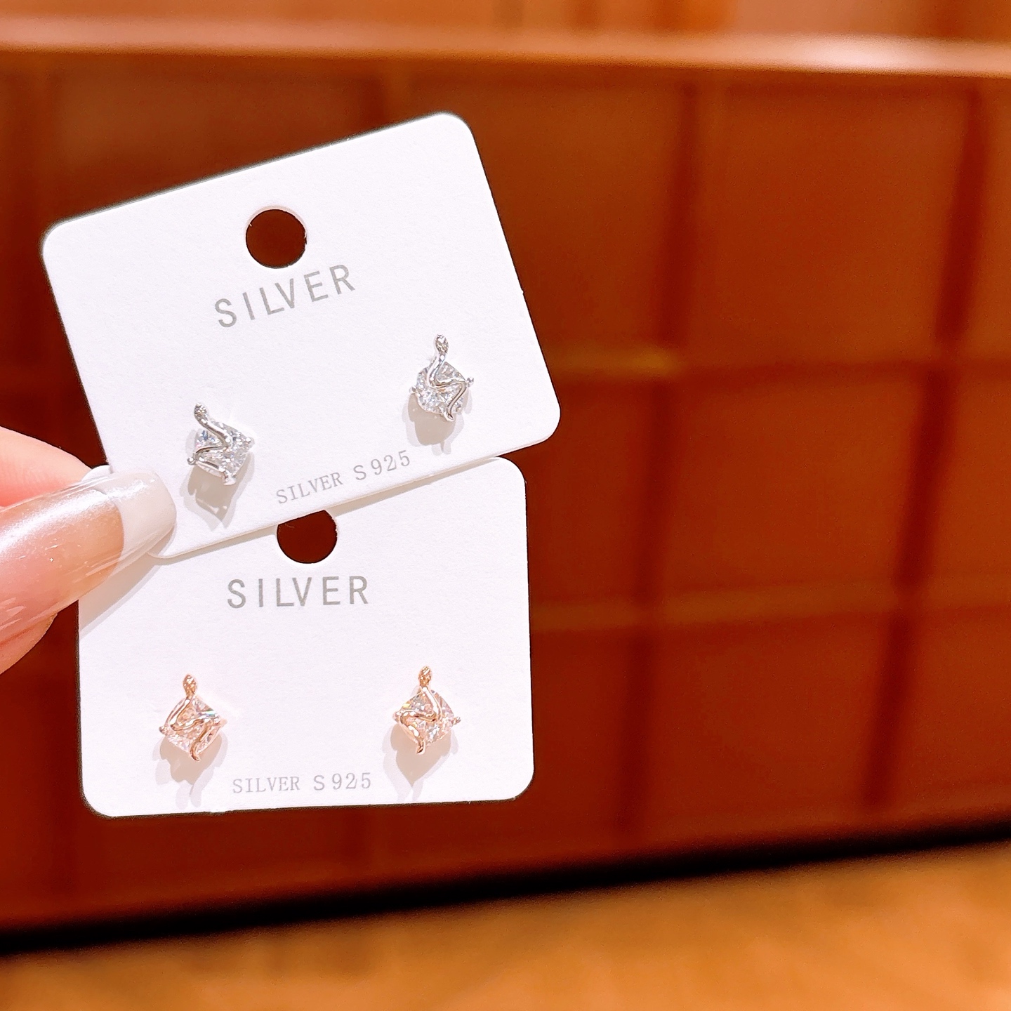 Solid Silver Earrings Sweet & Cool New Year Silver