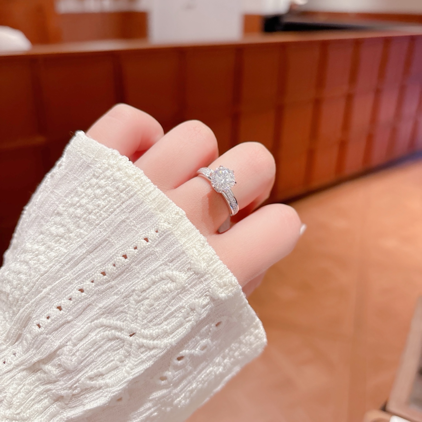 Nickel Free Silver Moissanite Ring Playful Bestie Gift Silver