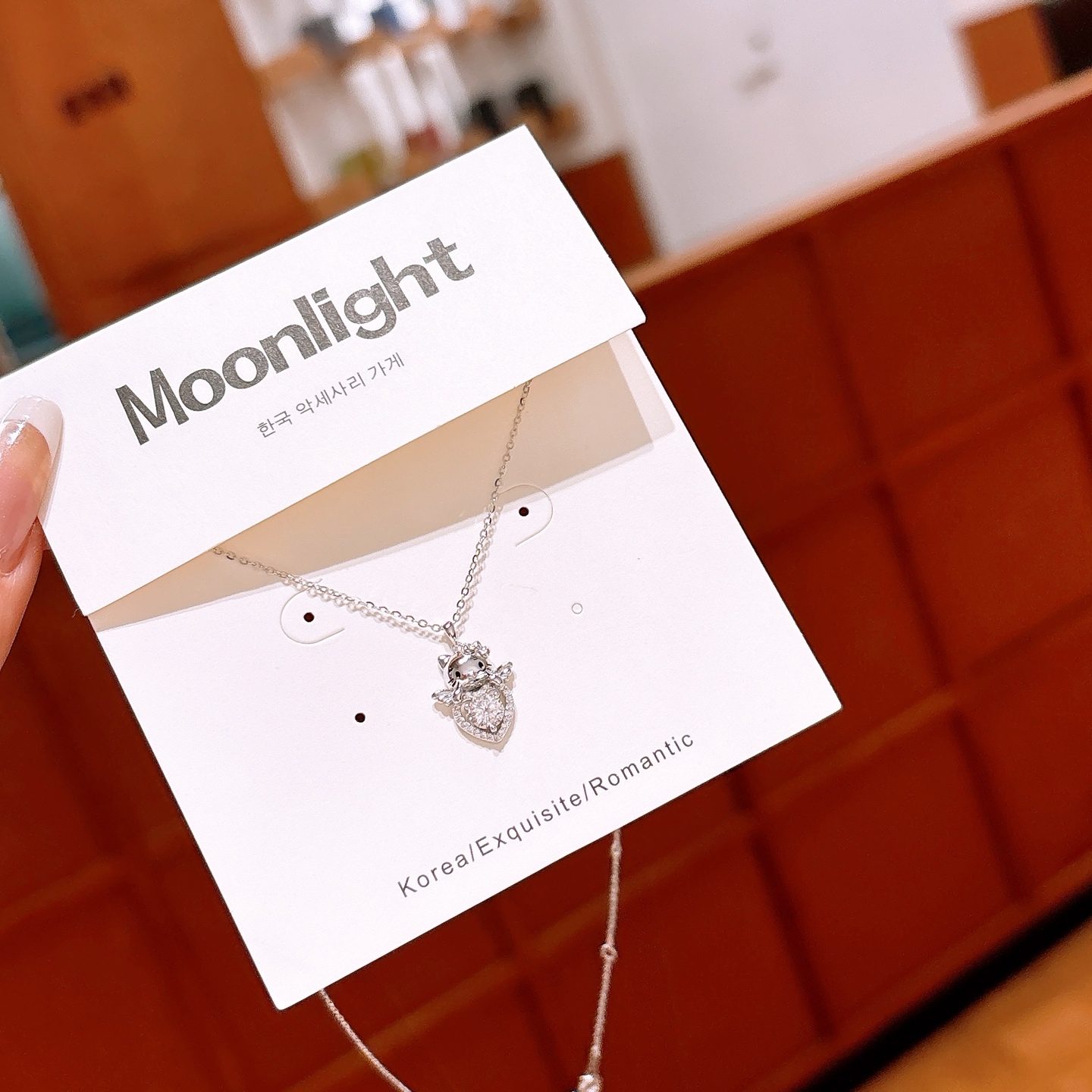 Solid Silver Moissanite Necklace Girly Christmas Silver