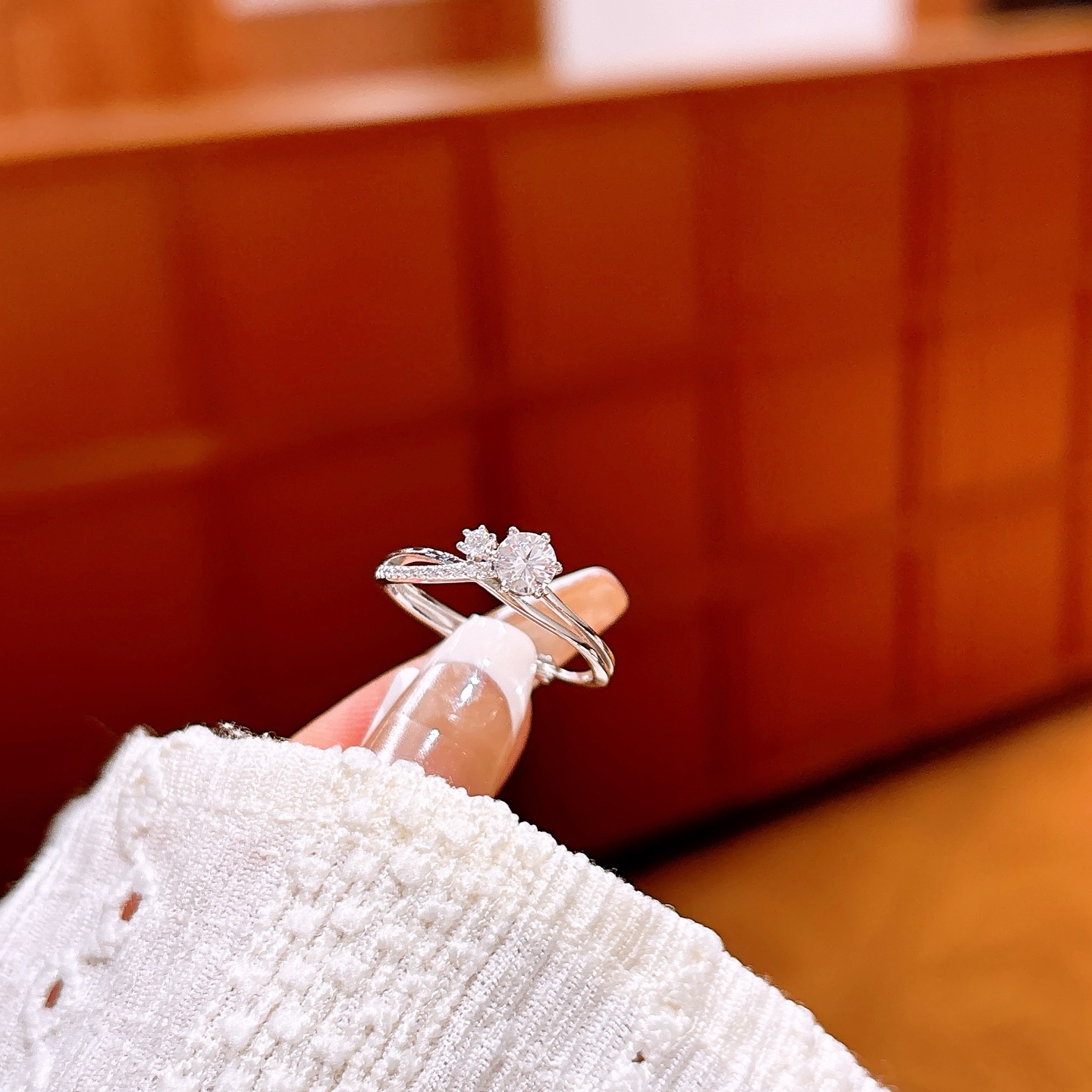 インスタ風S925スターリングシルバーモアッサナイトリングシルバー クリスマス