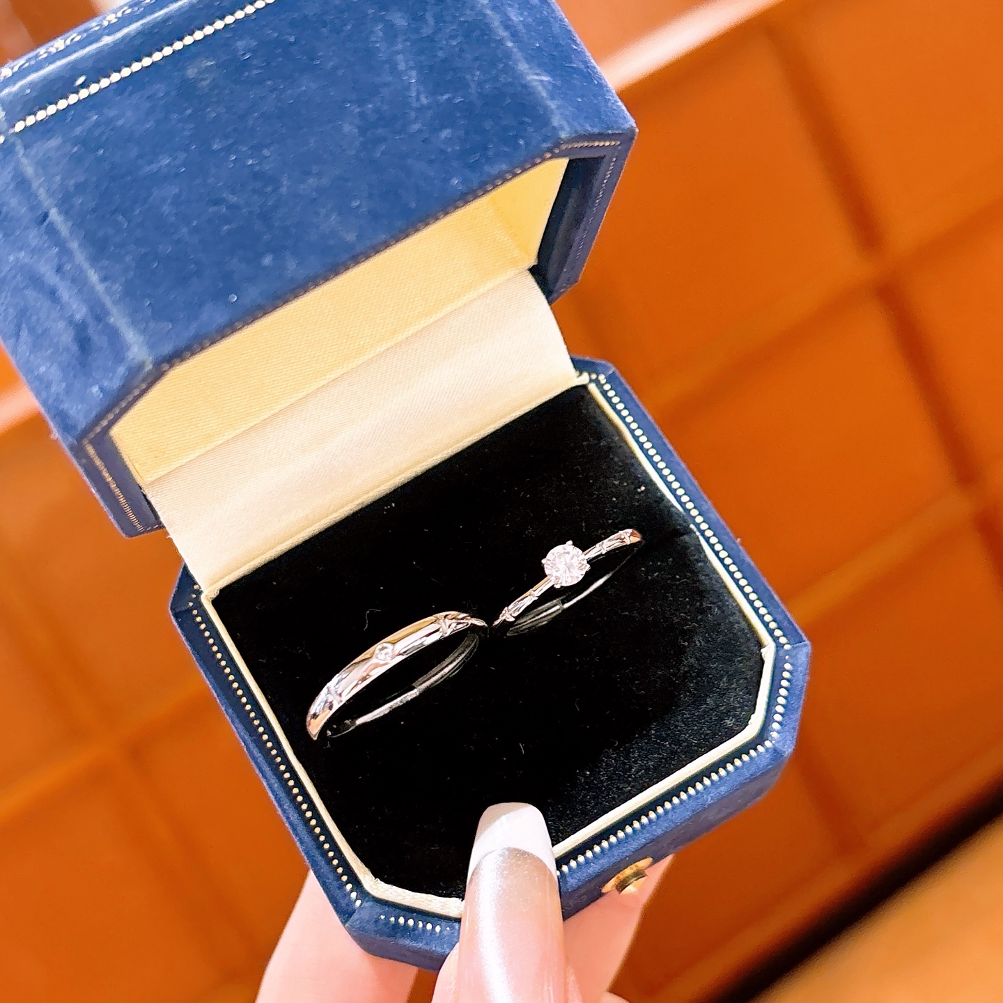 925 Silver Couple Rings Intellectual Wedding Gold