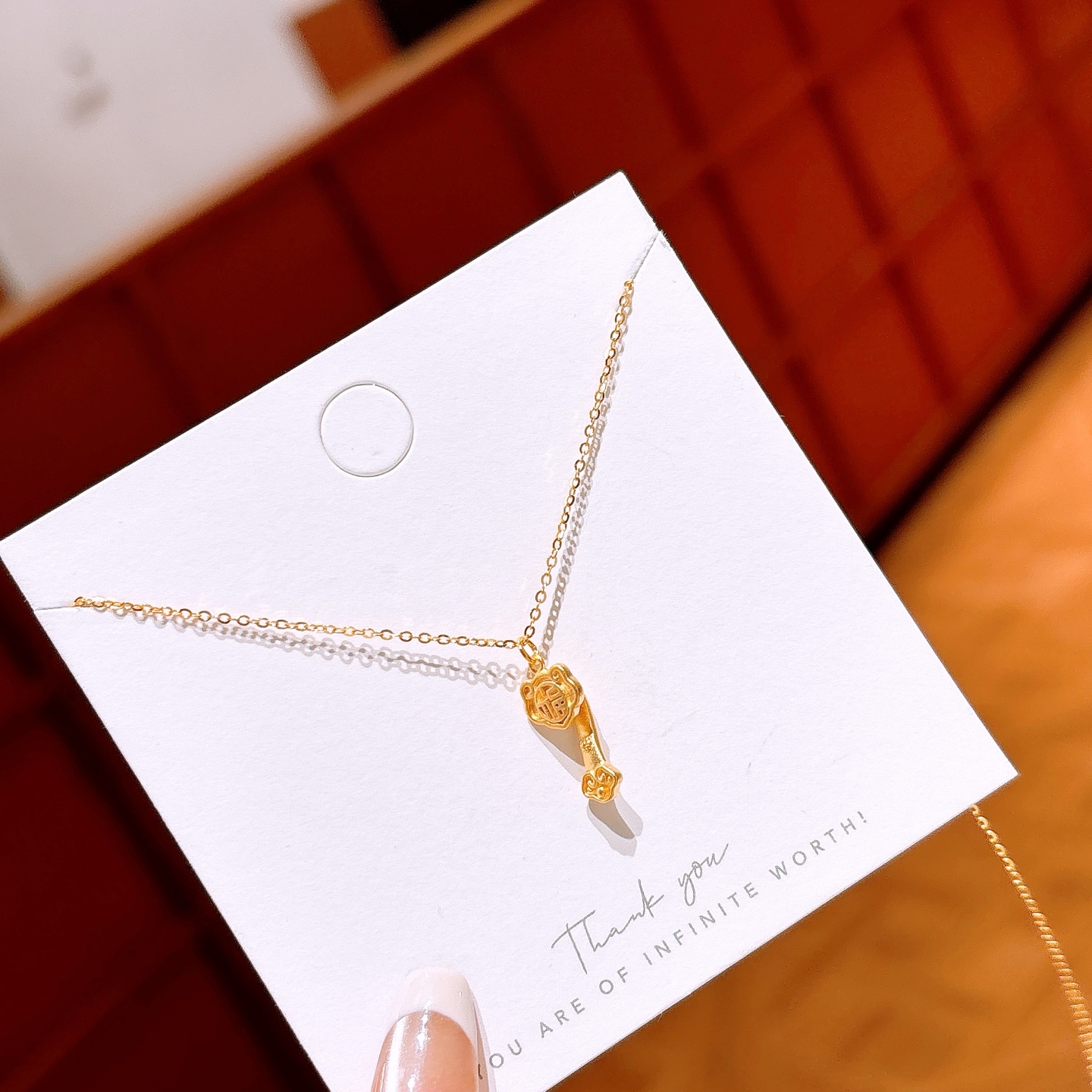 繊細ファインシルバーネックレスゴールド 春節