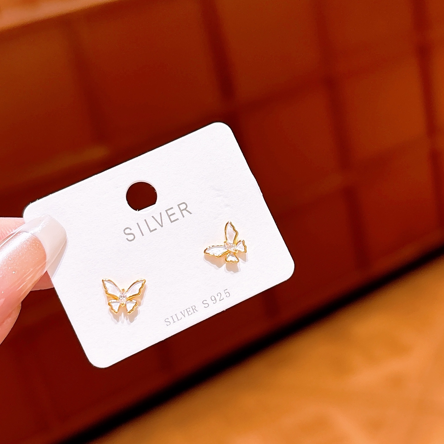 S925 Sterlingsilber Ohrringe Weich Heiratsantrag Gold