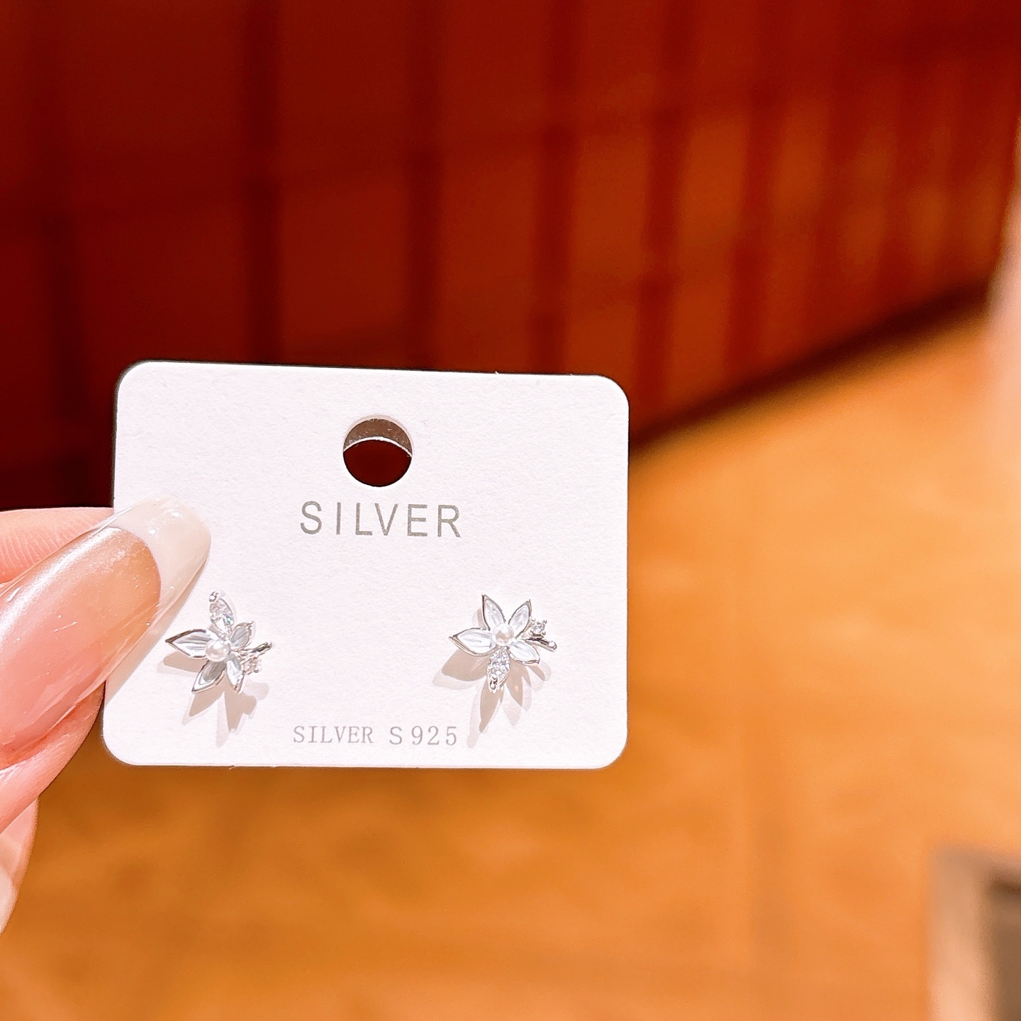 Solid Silver Earrings Unique Christmas Gold