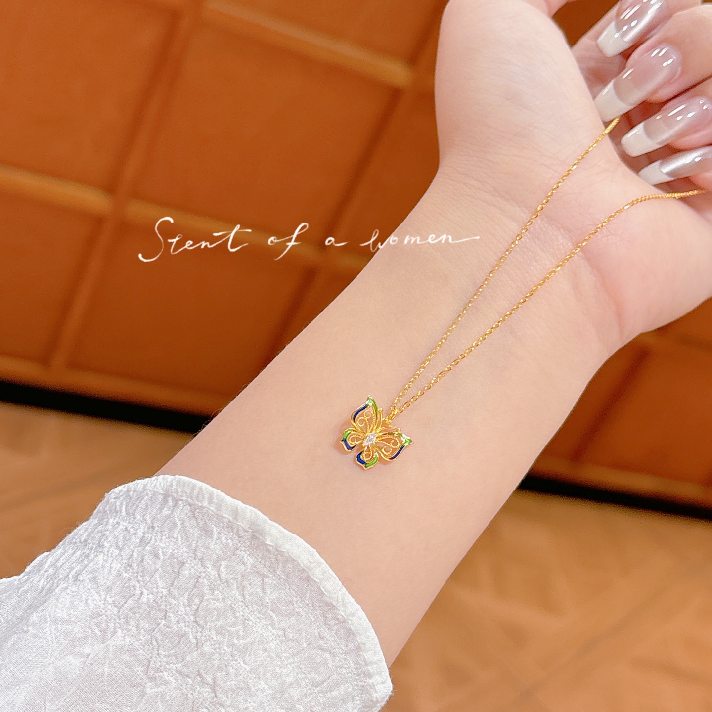 Hochglanzpoliertes Silber Kette Süß Neujahr Silber