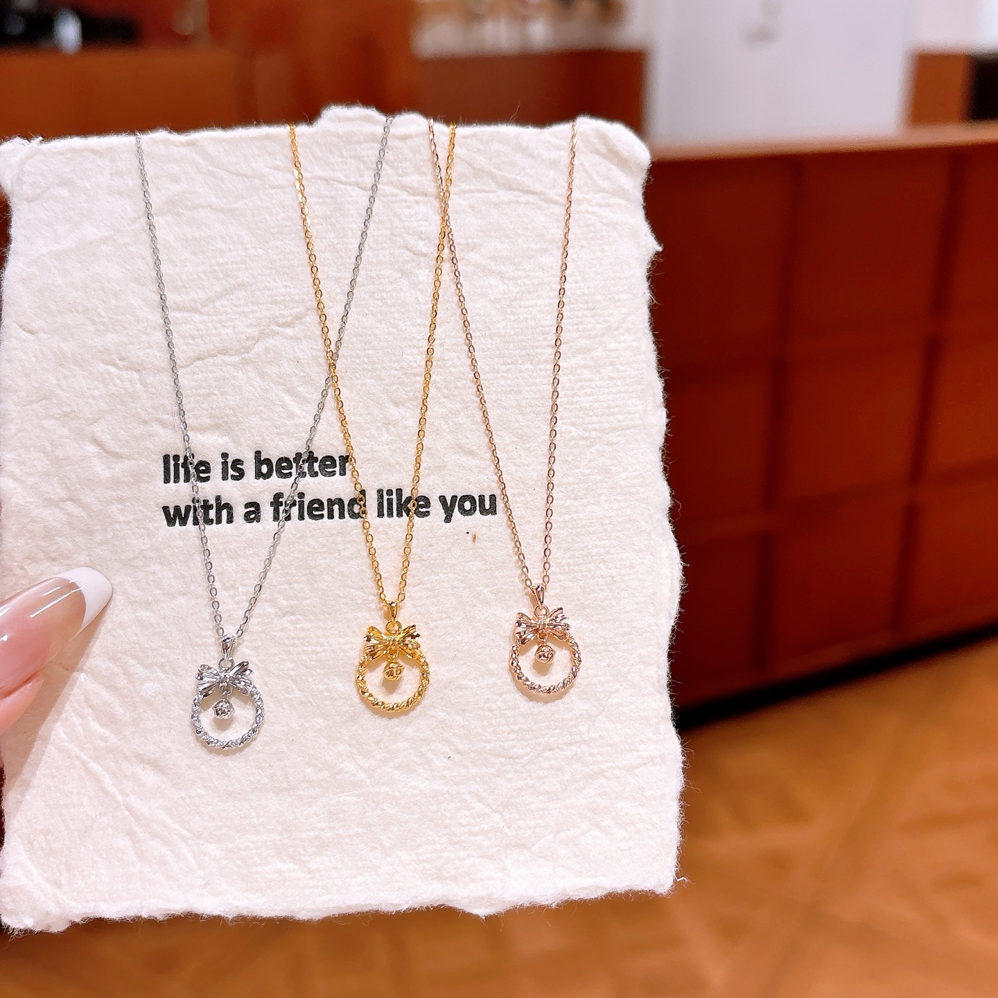 Hypoallergenic Silver Necklace Forest Birthday Gold