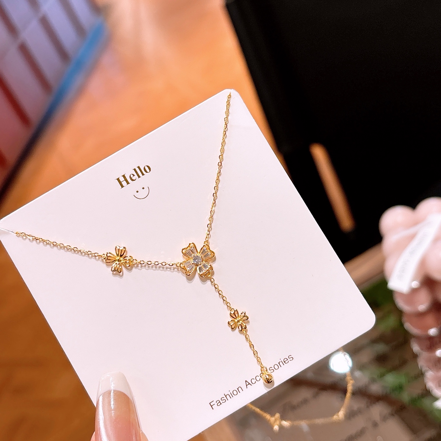 Hypoallergenic Silver Necklace Forest Engagement Gold