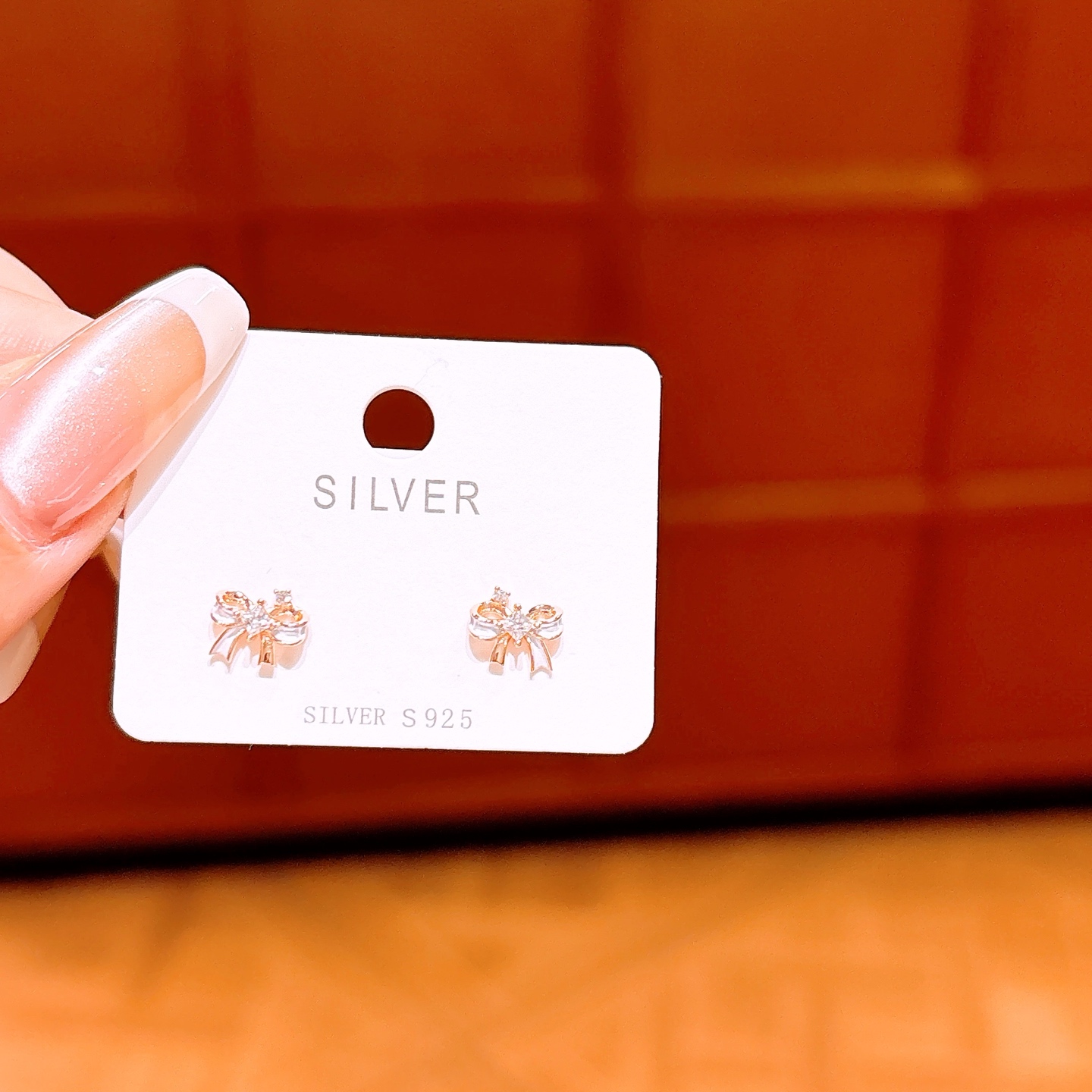 925 Silver Earrings Ins Style Father's Day Gold