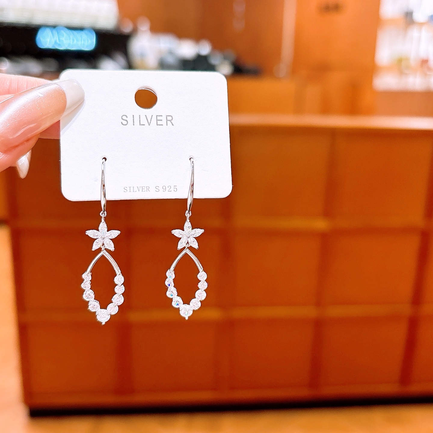 Solid Silver Drop & Thread Earrings Chic Confession Silver