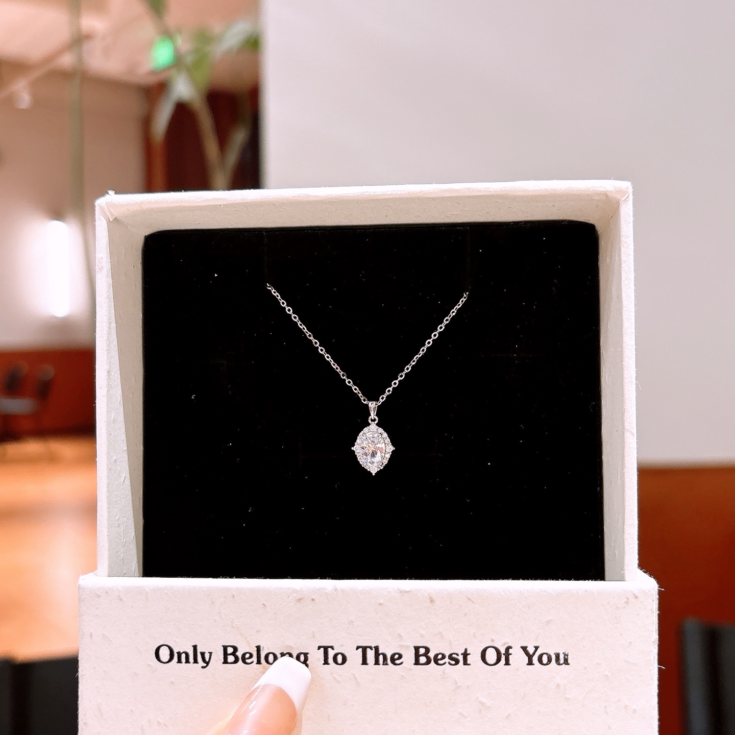 High Polish Silver Necklace Ins Style Valentine's Day Silver