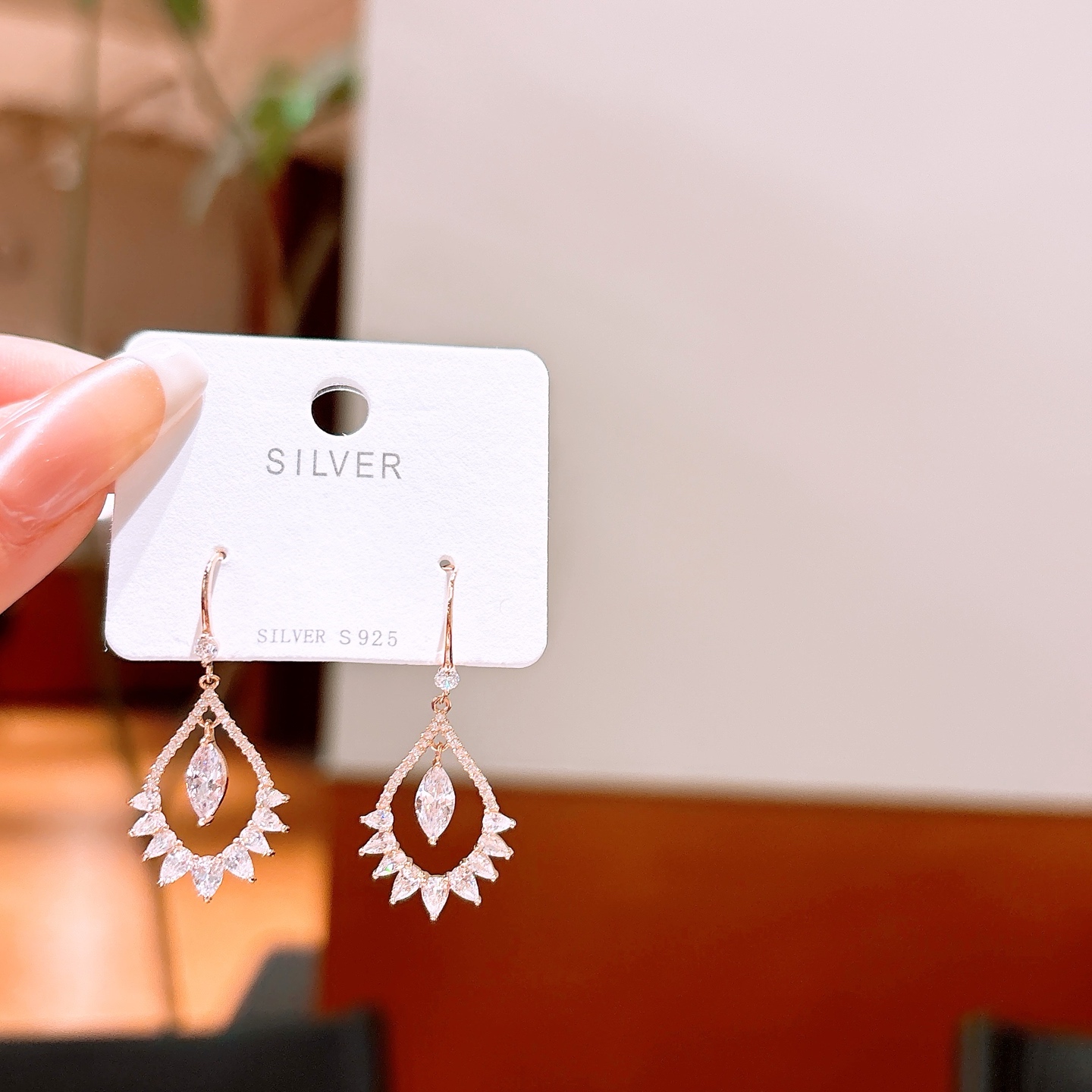 Hypoallergenic Silver Drop & Thread Earrings Soft Mother's Birthday