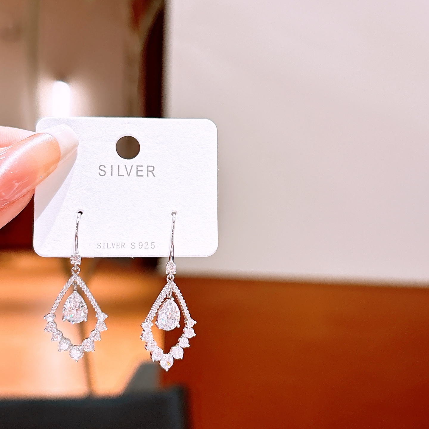 Nickel Free Silver Drop & Thread Earrings Sweet Wedding Gold