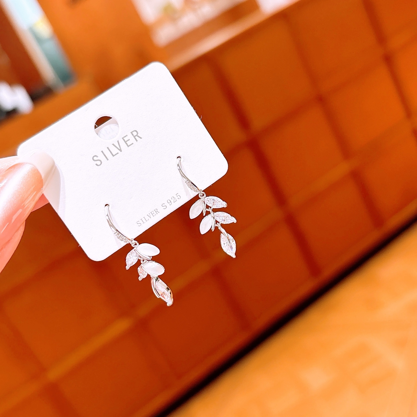 High Polish Silver Drop & Thread Earrings Ins Style Engagement Gold