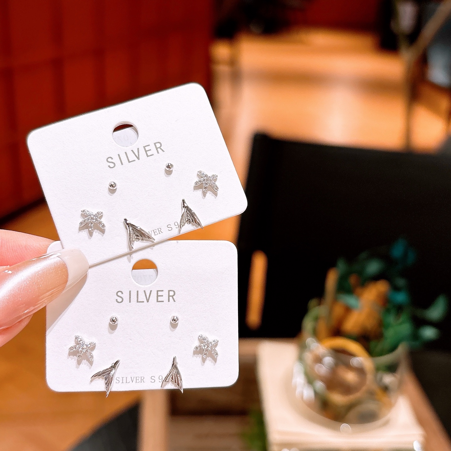 Fine Silver Earrings Lively Annual Party Silver