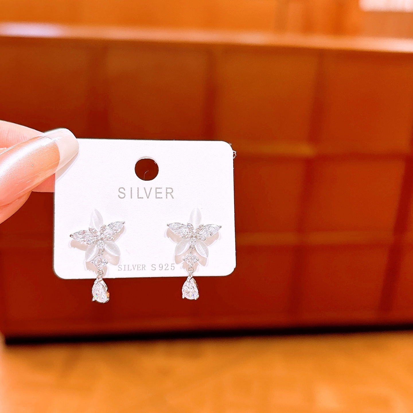 925 Silver Screw-back Studs Forest Party Gold