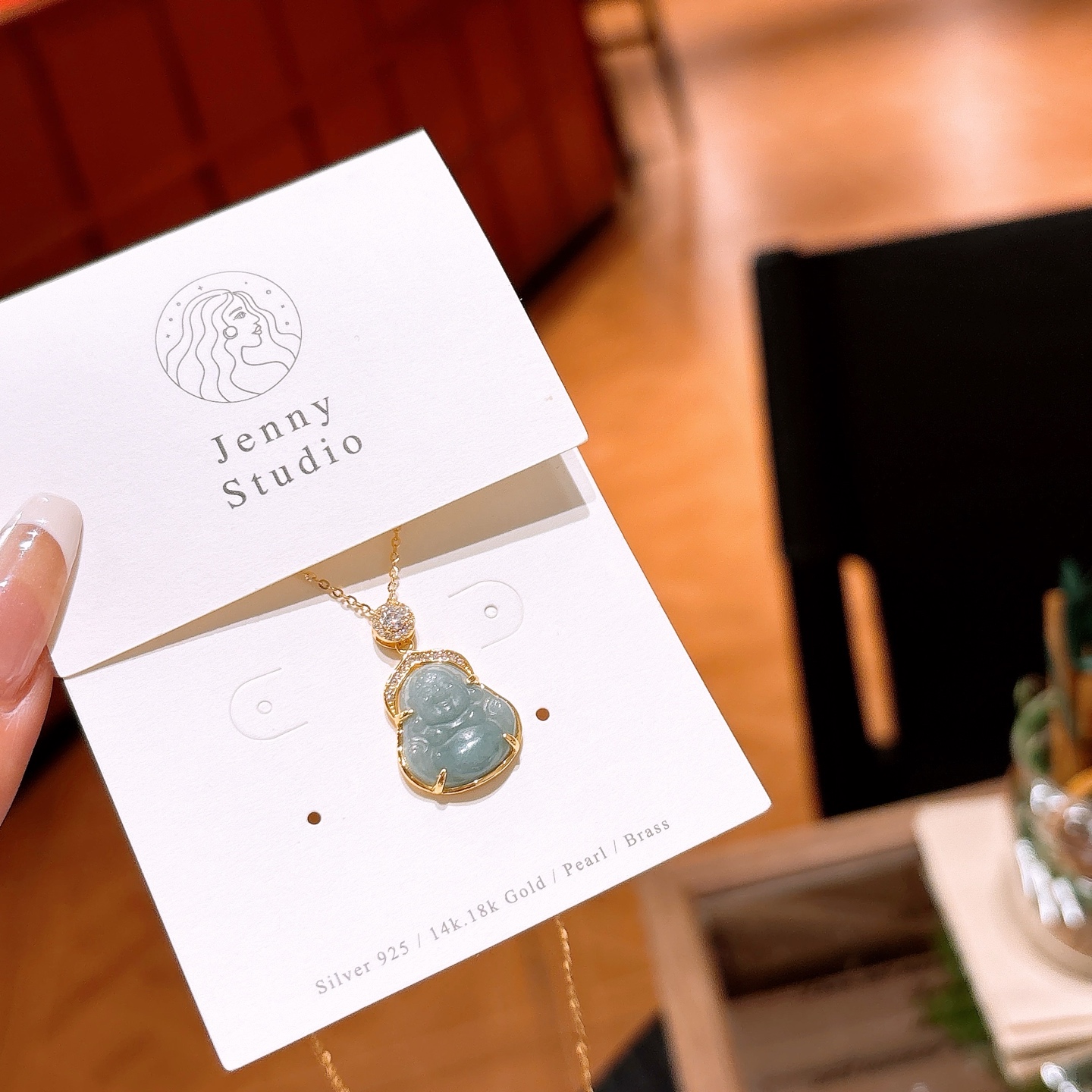 925 Silver Jadeite Necklace Pure Annual Party Silver