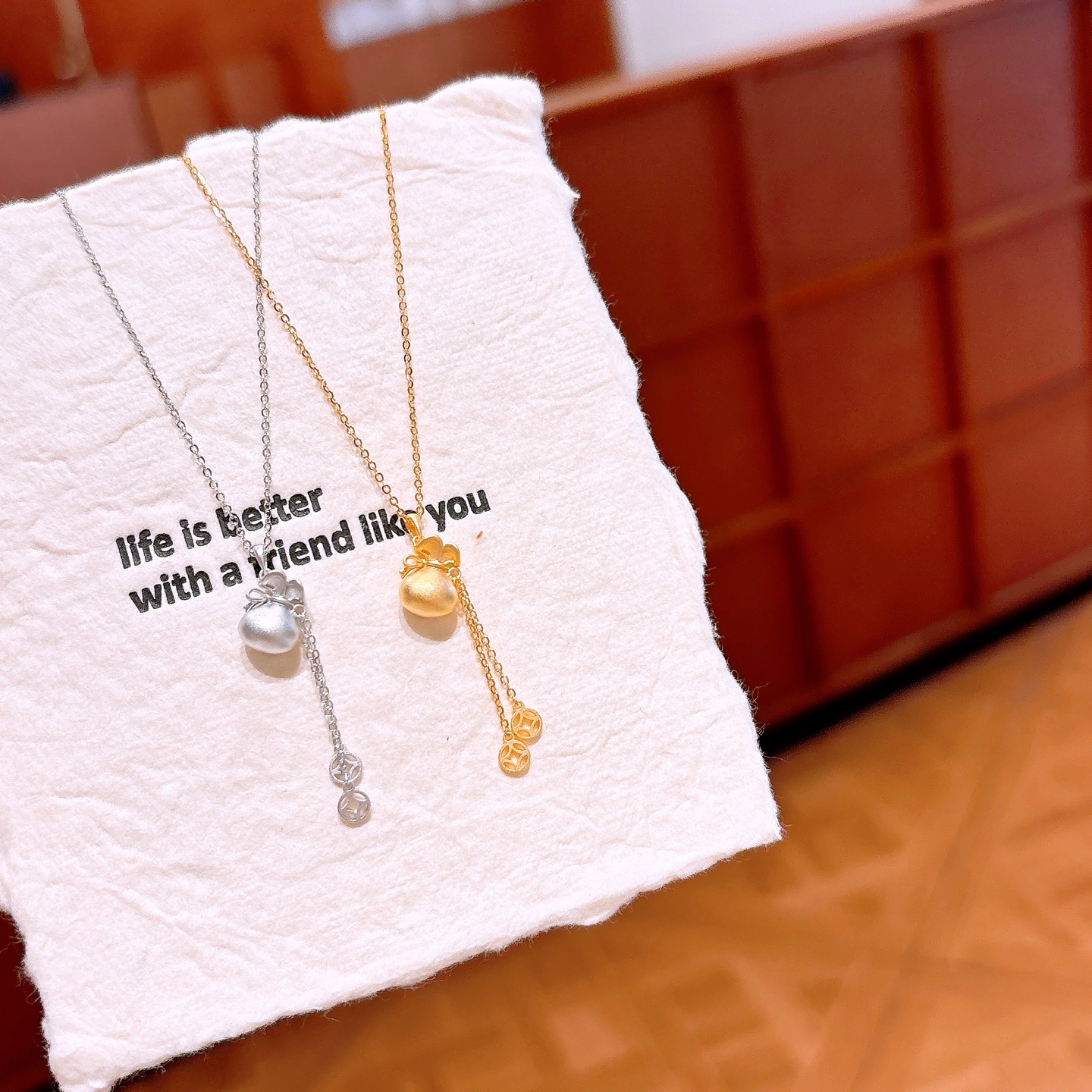 925 Silver Necklace Lively Banquet Gold