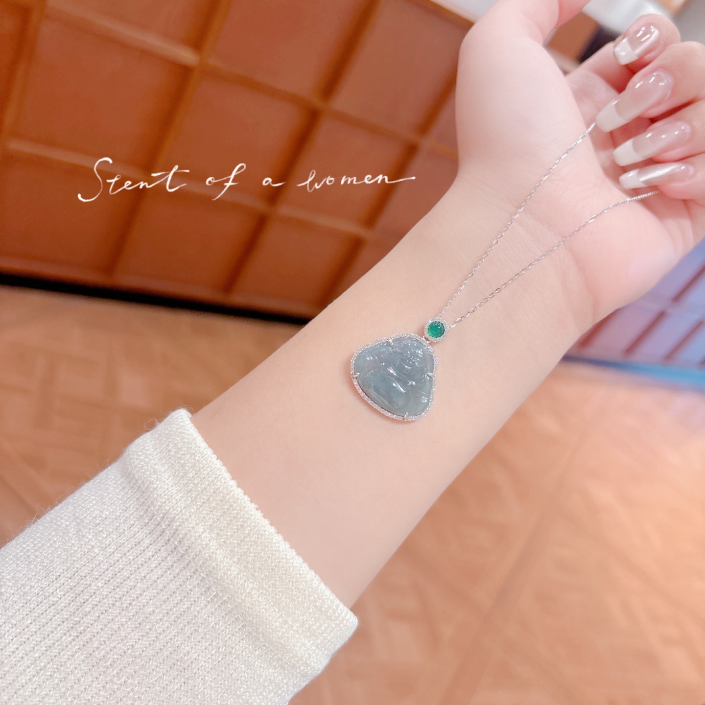 Nickel Free Silver Jadeite Necklace Sweet Party Silver