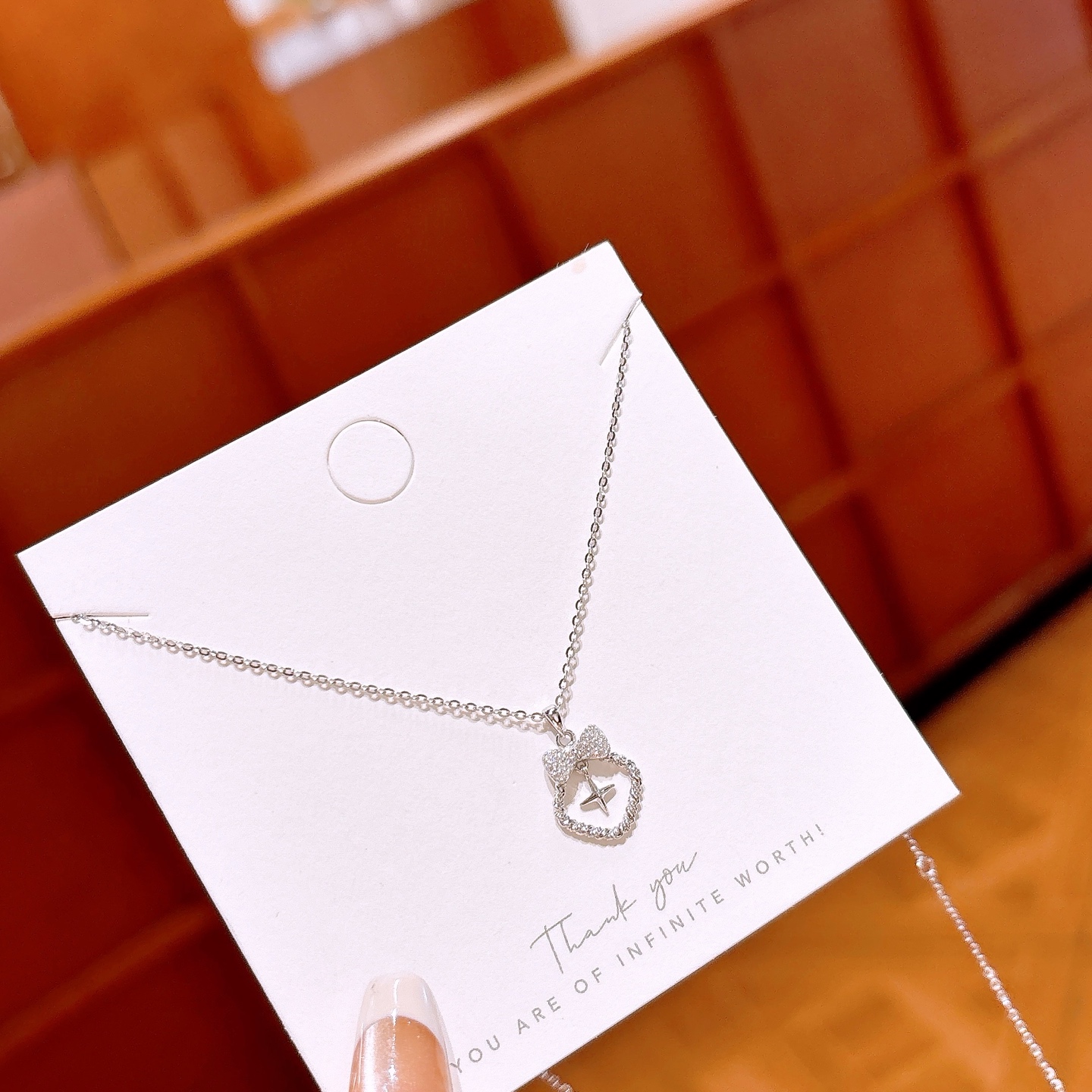 Solid Silver Necklace Gentle Engagement Gold