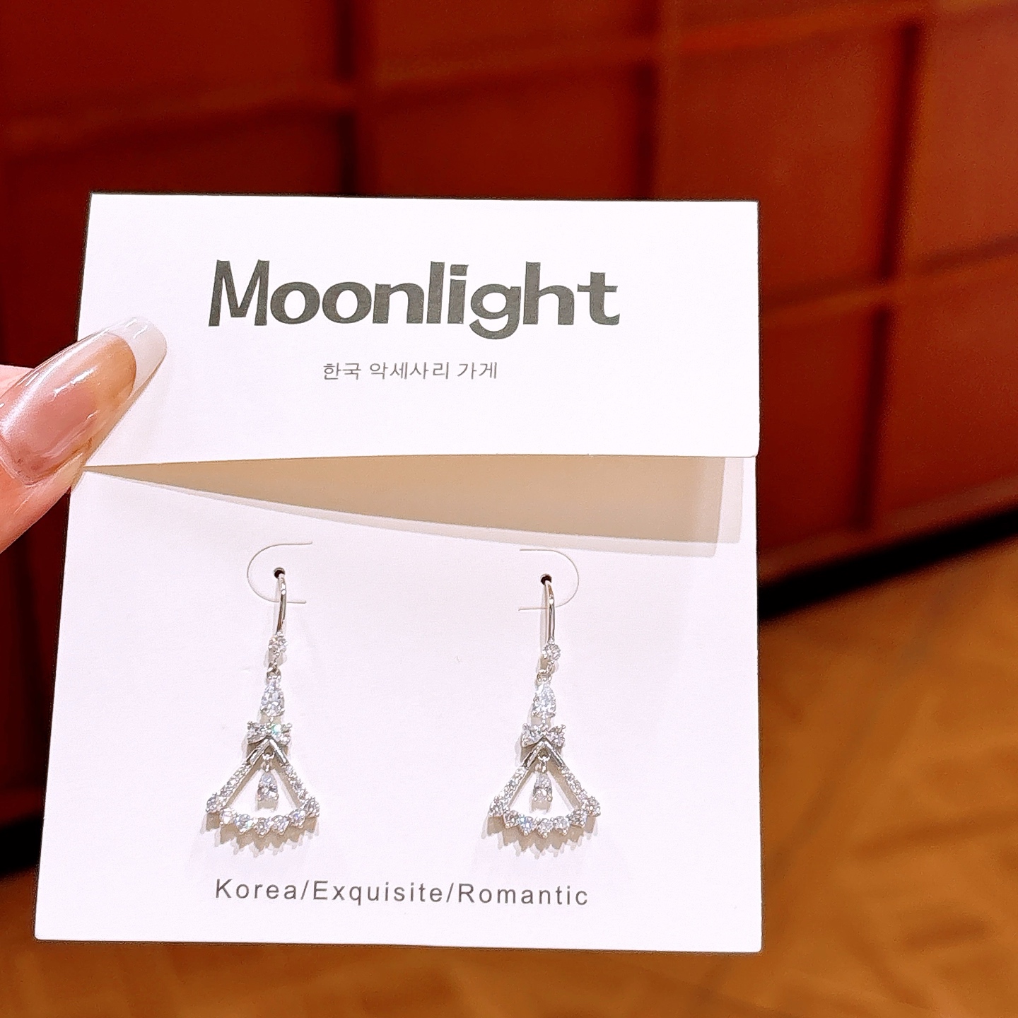 森ガール低アレルギー銀ドロップ＆スレッドイヤリングゴールド 婚約